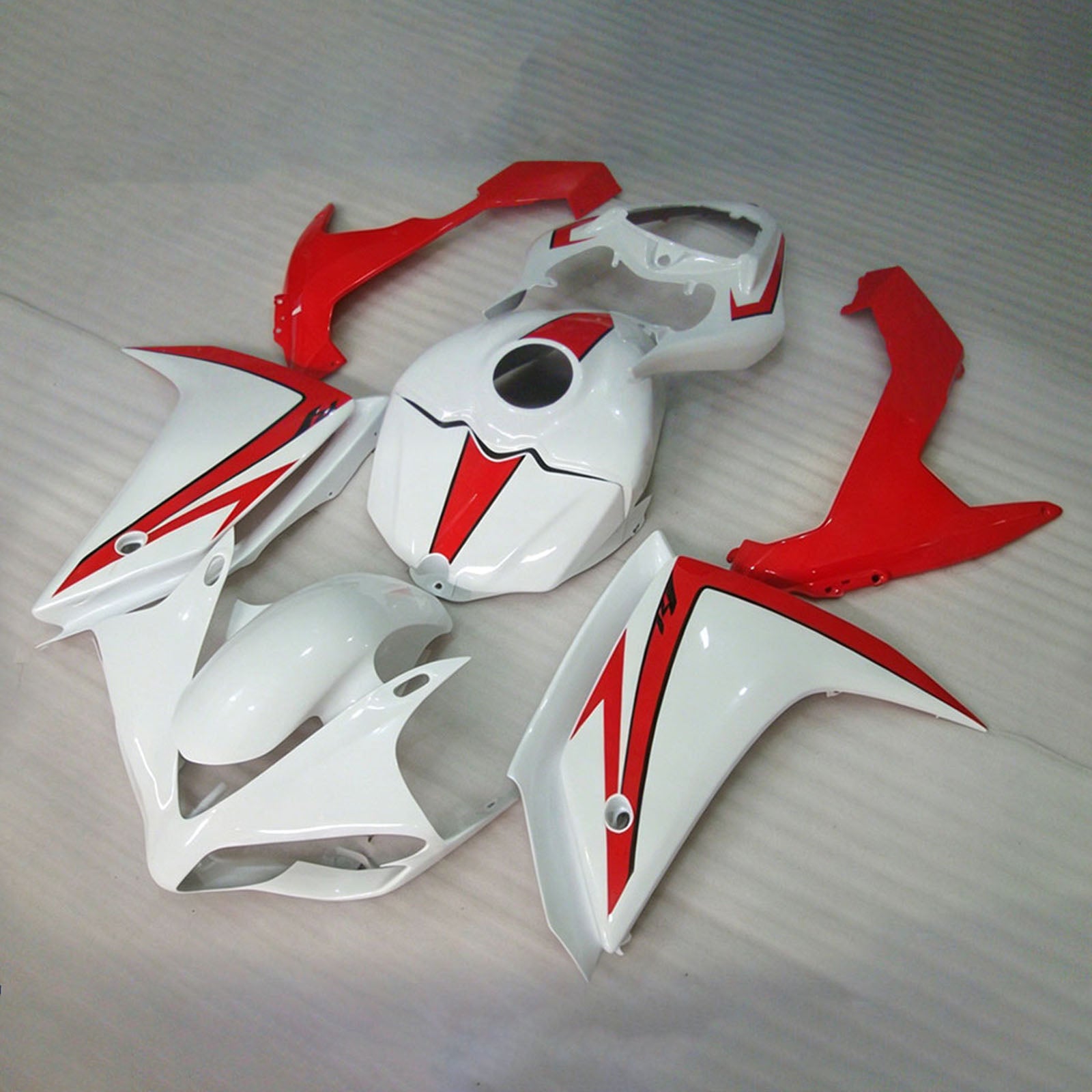 Amotopart 2007-2008 Yamaha YZF 1000 R1 White/Red Fairing Kit