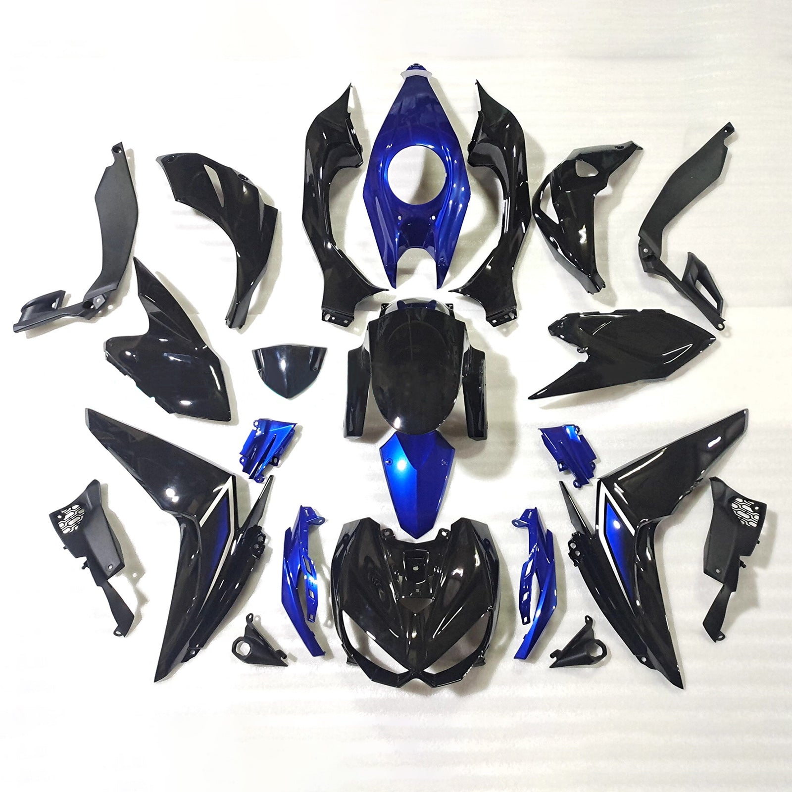Amotopart 2014-2017 Kawasaki Z1000 Blue Black Fairing Kit