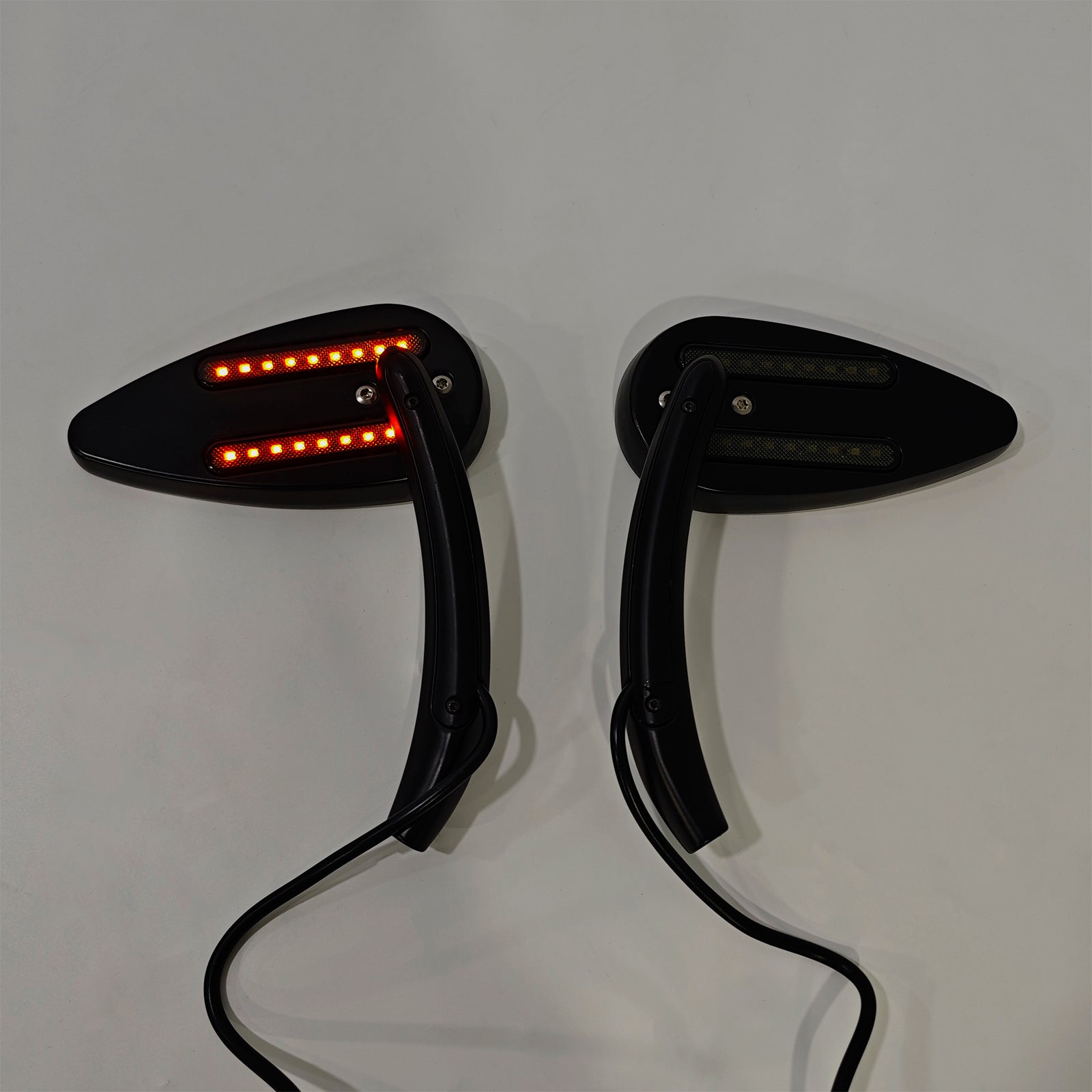 Touring Softail Dyna Rocker Aluminum Black Custom LED Turn Signal Mirrors