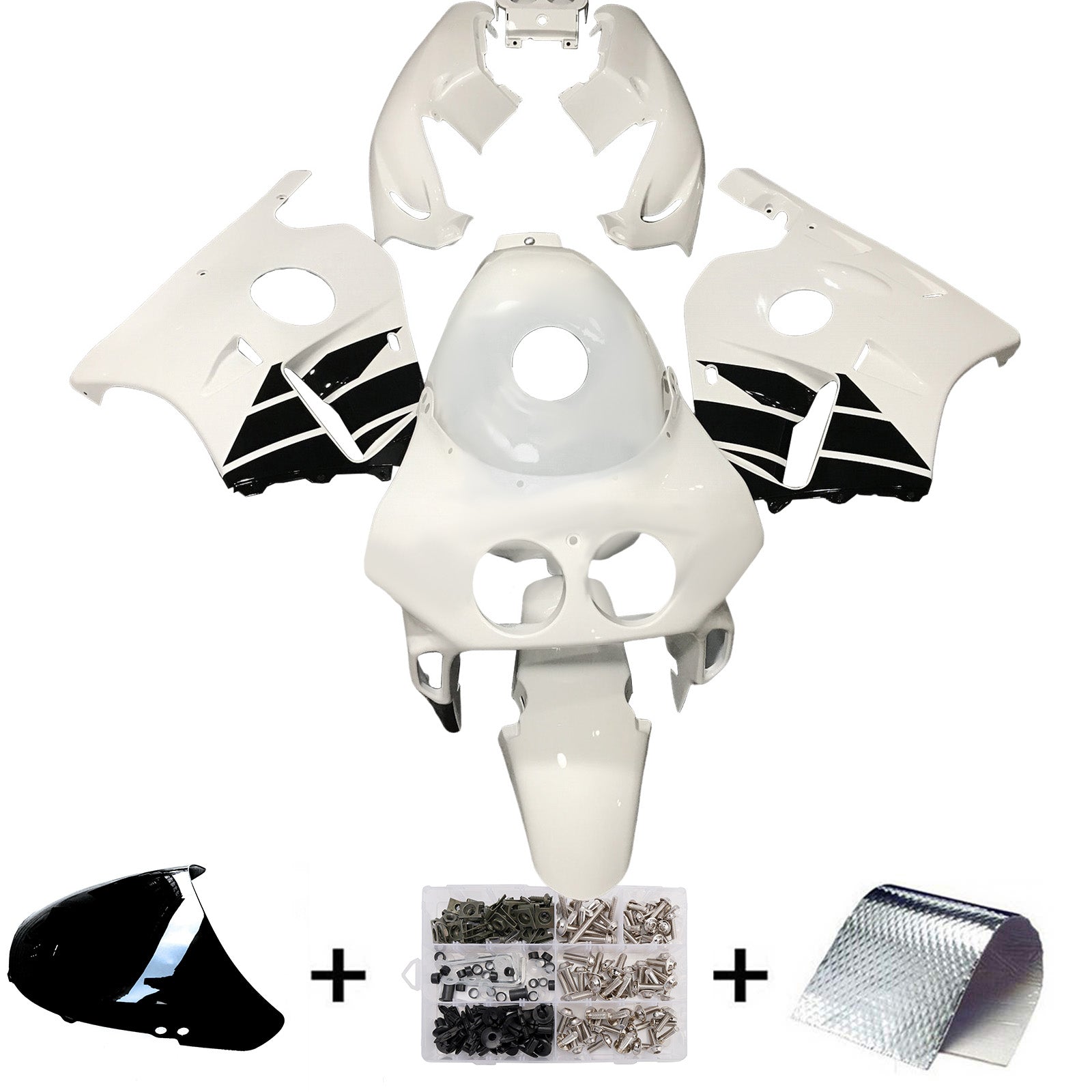 Amotopart 1990-1998 Honda CBR250RR MC22 White Fairing Kit
