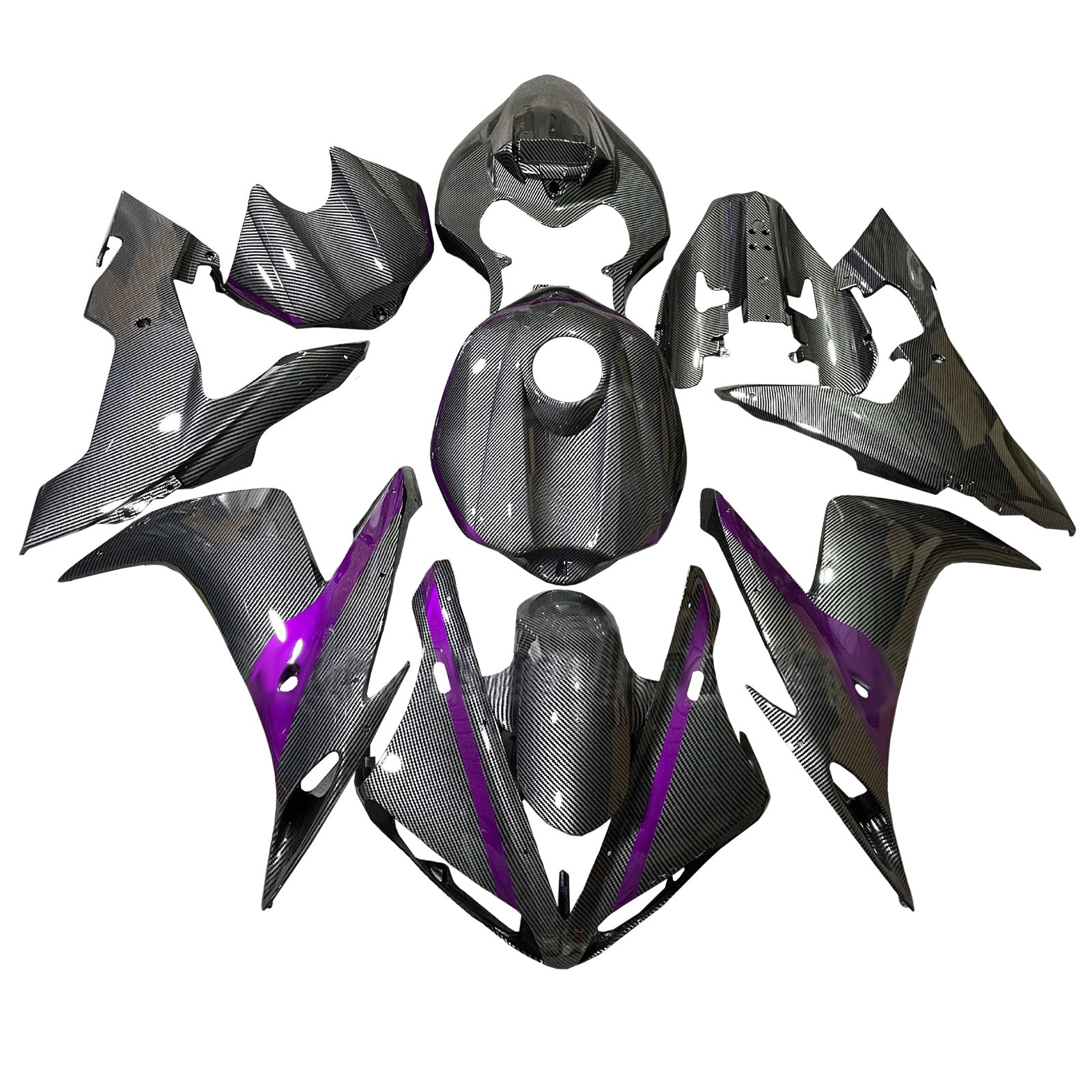 Amotopart 2004-2006 Yamaha YZF-R1 Carbon Fiber Purple Fairing Kit