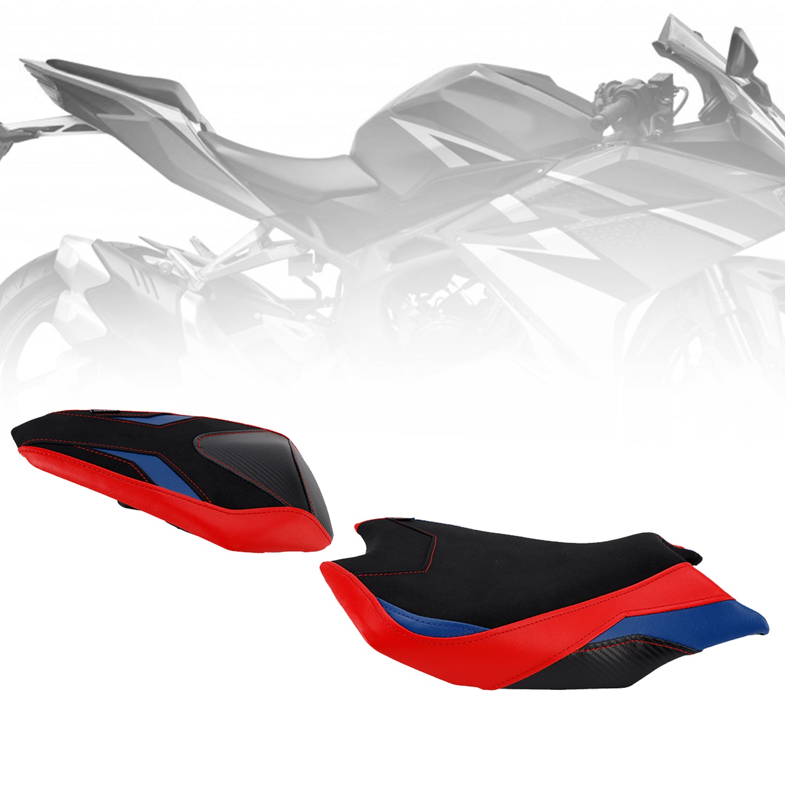 2017-2024 Honda Cbr250Rr Front&Rear Raider Passenger Cushion Kit Red