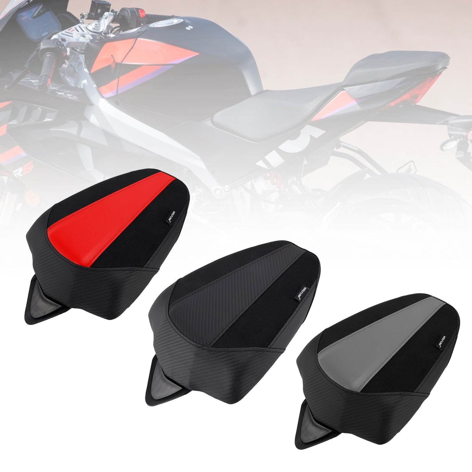24-25 Black Aprilia RS457 RS 457 Rear Passenger Seat Cushion Pillion Flat