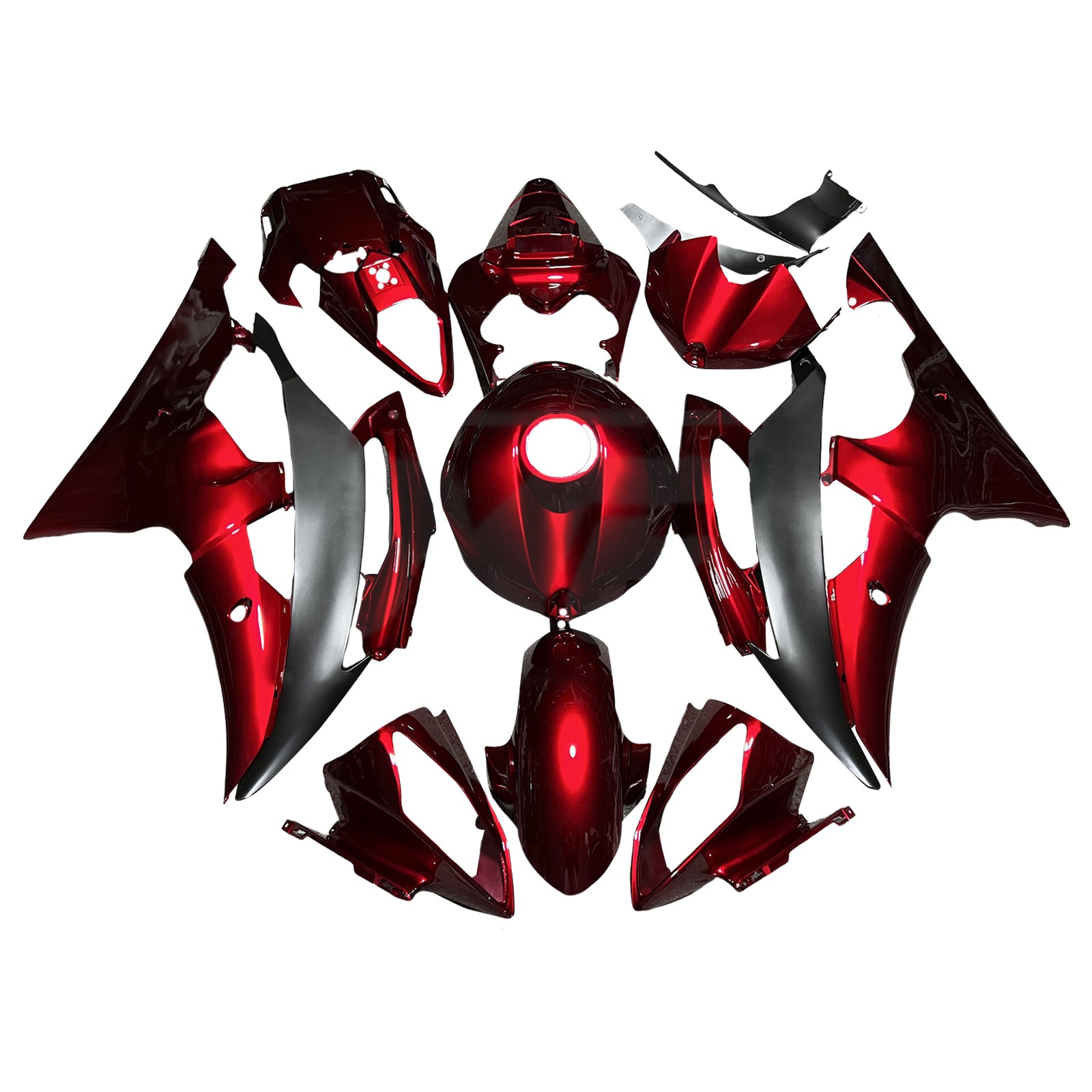 Amotopart 2008-2016 Yamaha YZF-R6 Red & Black Fairing Kit