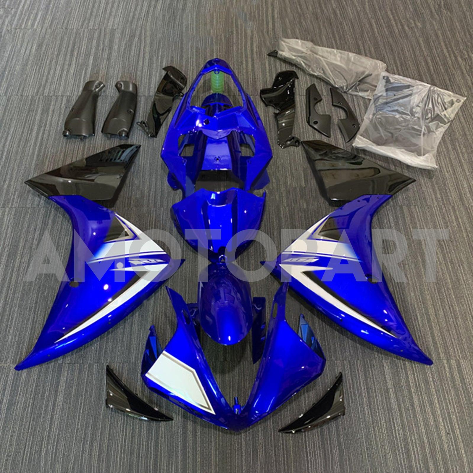 Amotopart 2012-2014 Yamaha YZF 1000 R1 Blue Black Fairing Kit