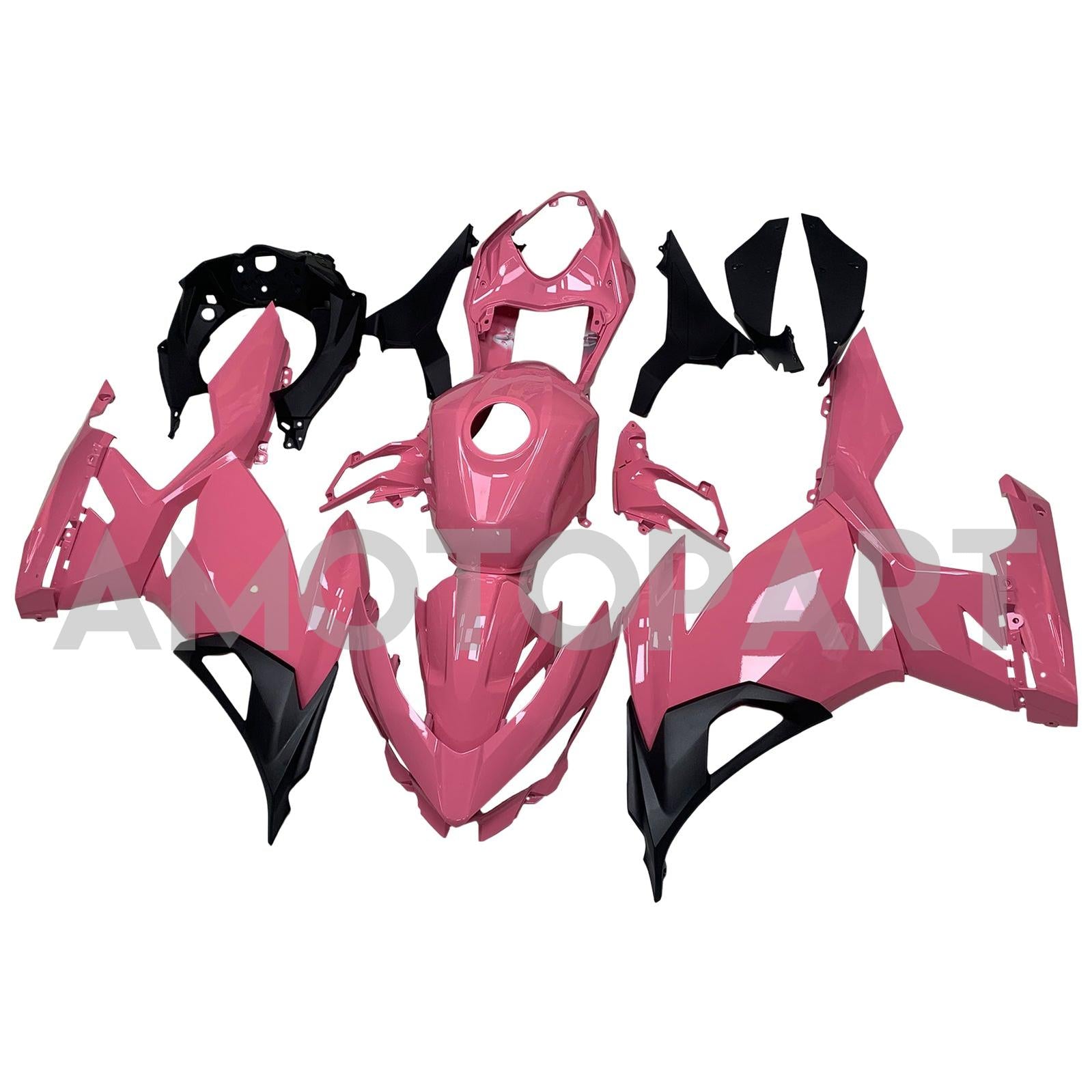 Amotopart 2018-2024 Kawasaki EX400/Ninja400 ピンクブラックフェアリングキット