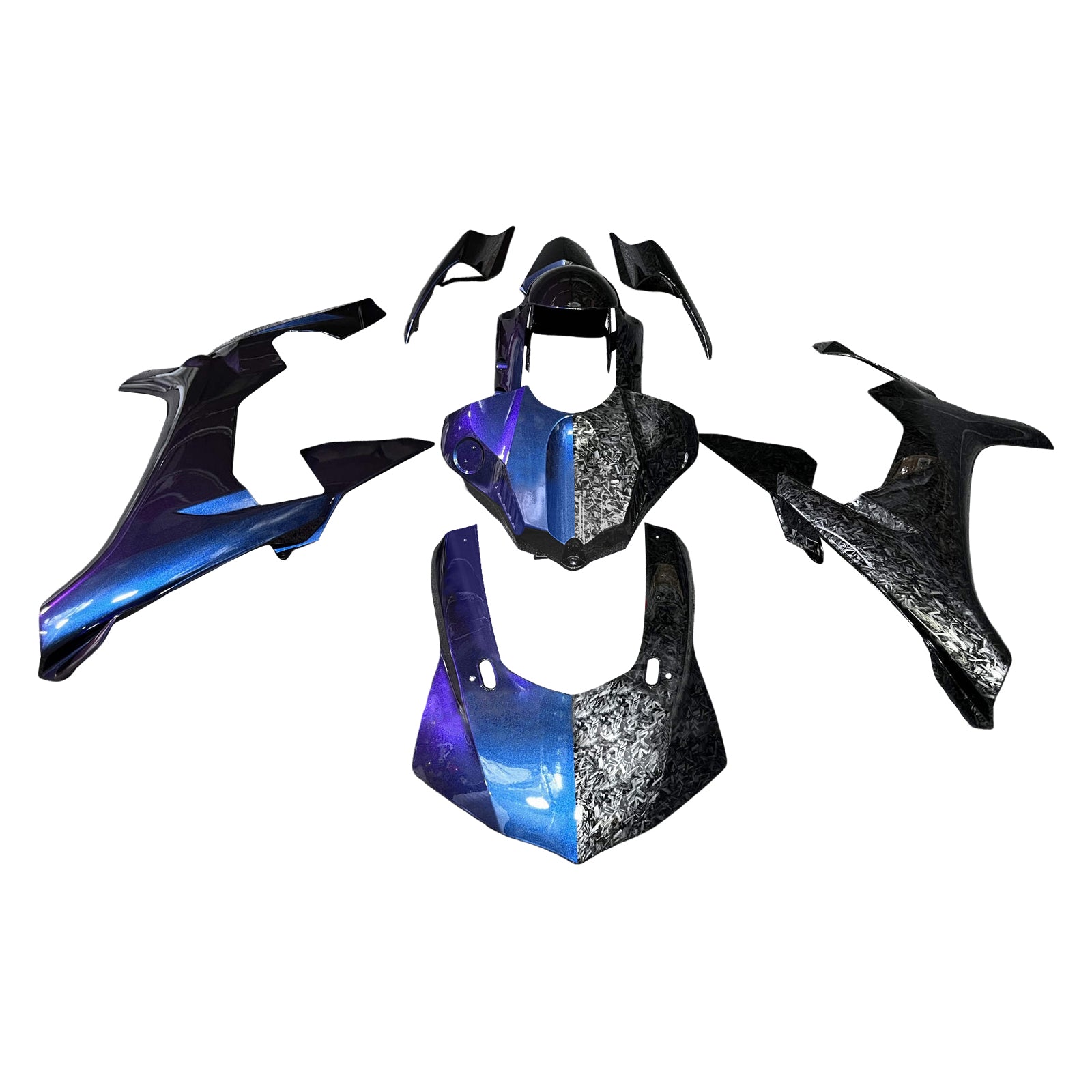 Amotopart 2015-2019 Yamaha YZF-R1 Blue & Purple Forged Carbon Fiber Pattern
Fairing Kit