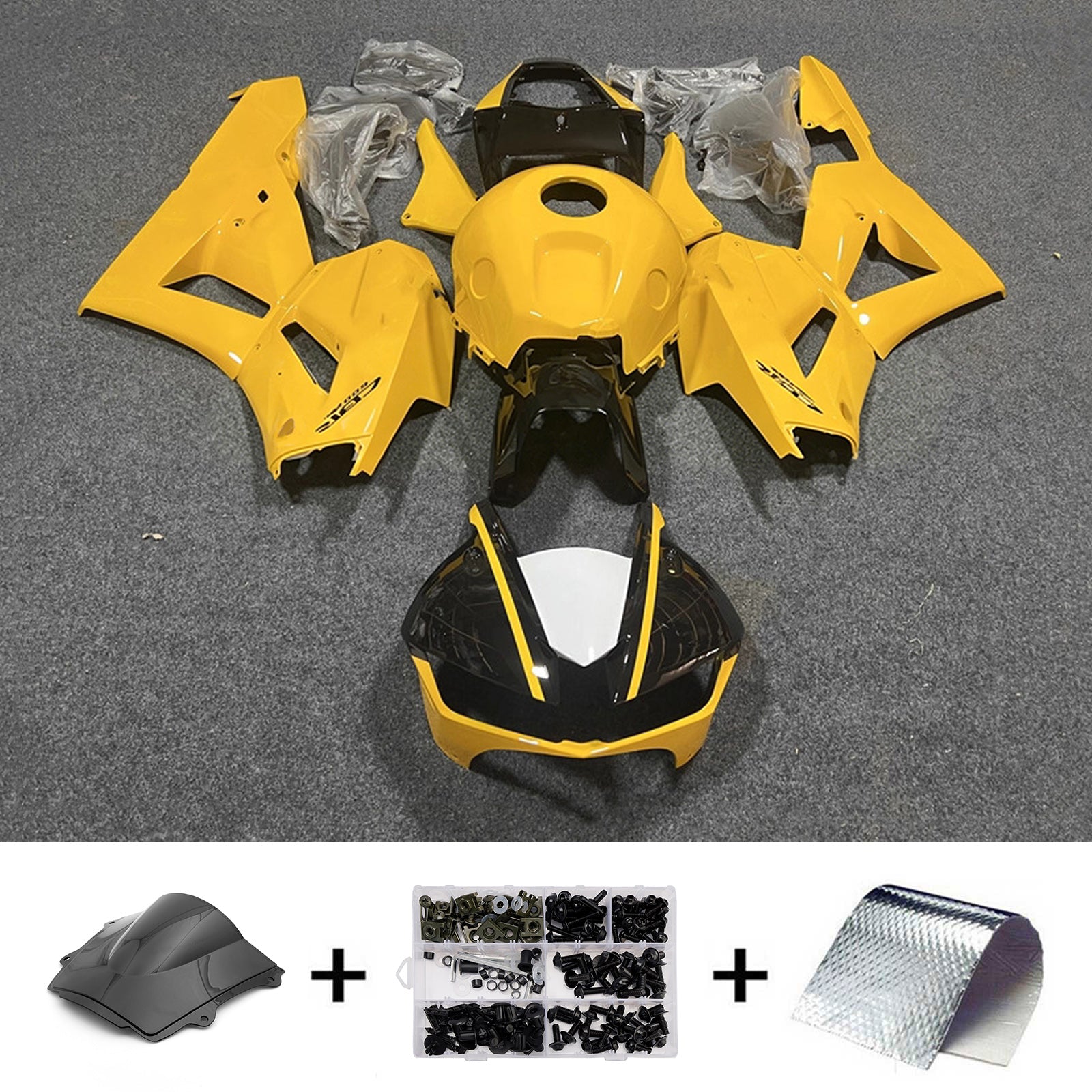 Amotopart 13-26 US ver. & 13-23 European ver. Honda CBR600RR Yellow Fairing Kit