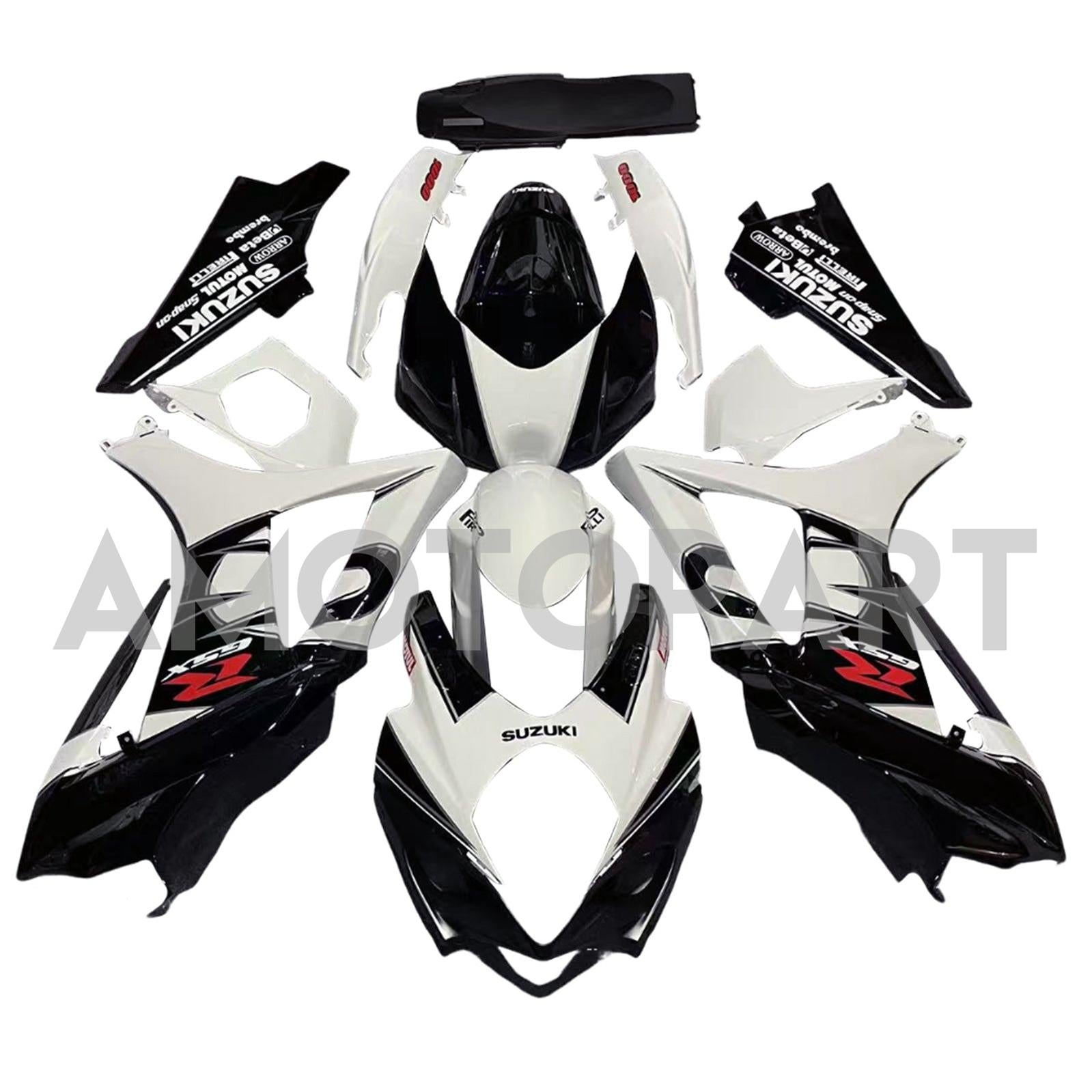 Amotopart 2007-2008 Suzuki GSXR1000 Black White Red Fairing Kit
