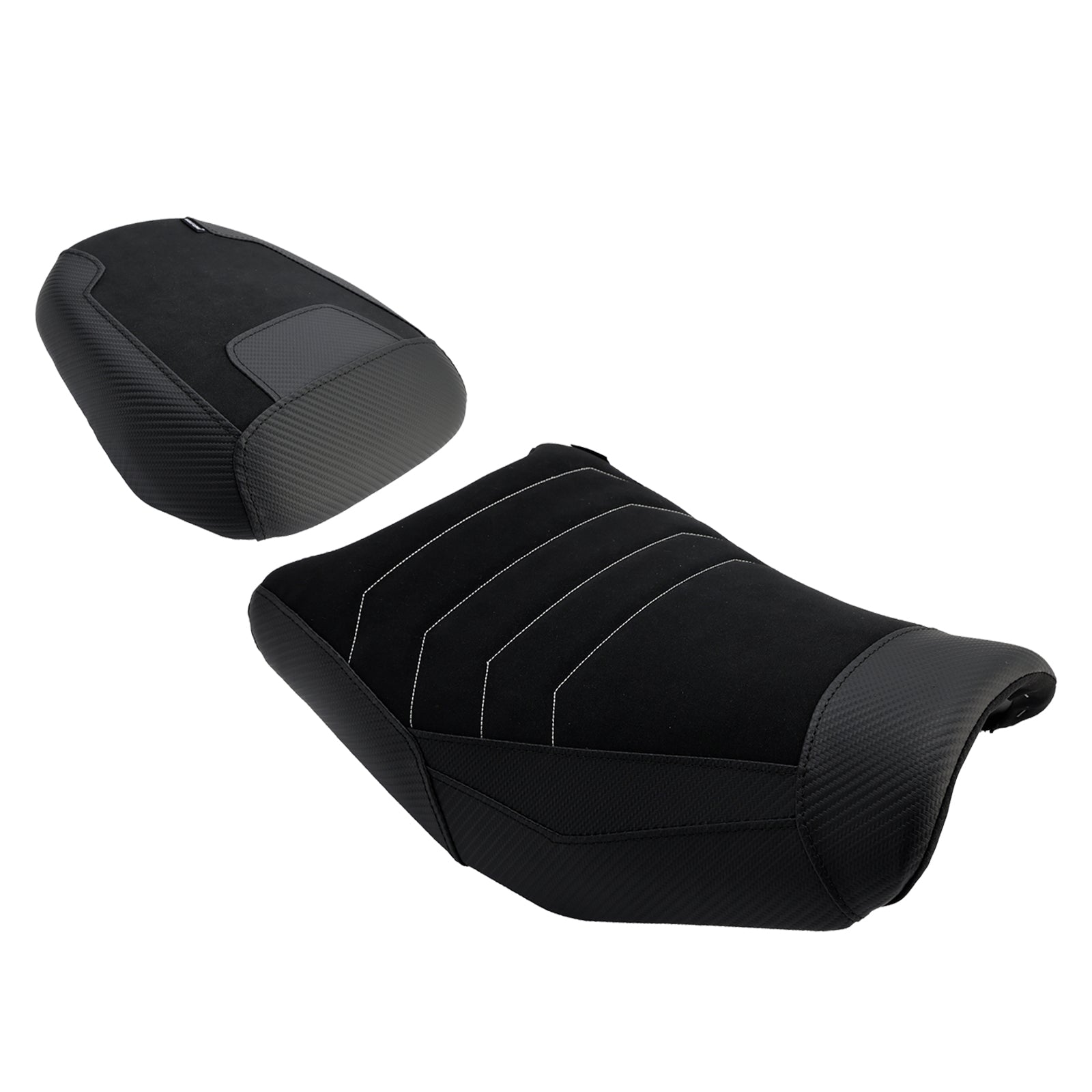 Suzuki V-Strom 250SX Front (Modelljahre 2024–2025)&REar Raider Beifahrer-Kissen-Set Schwarz