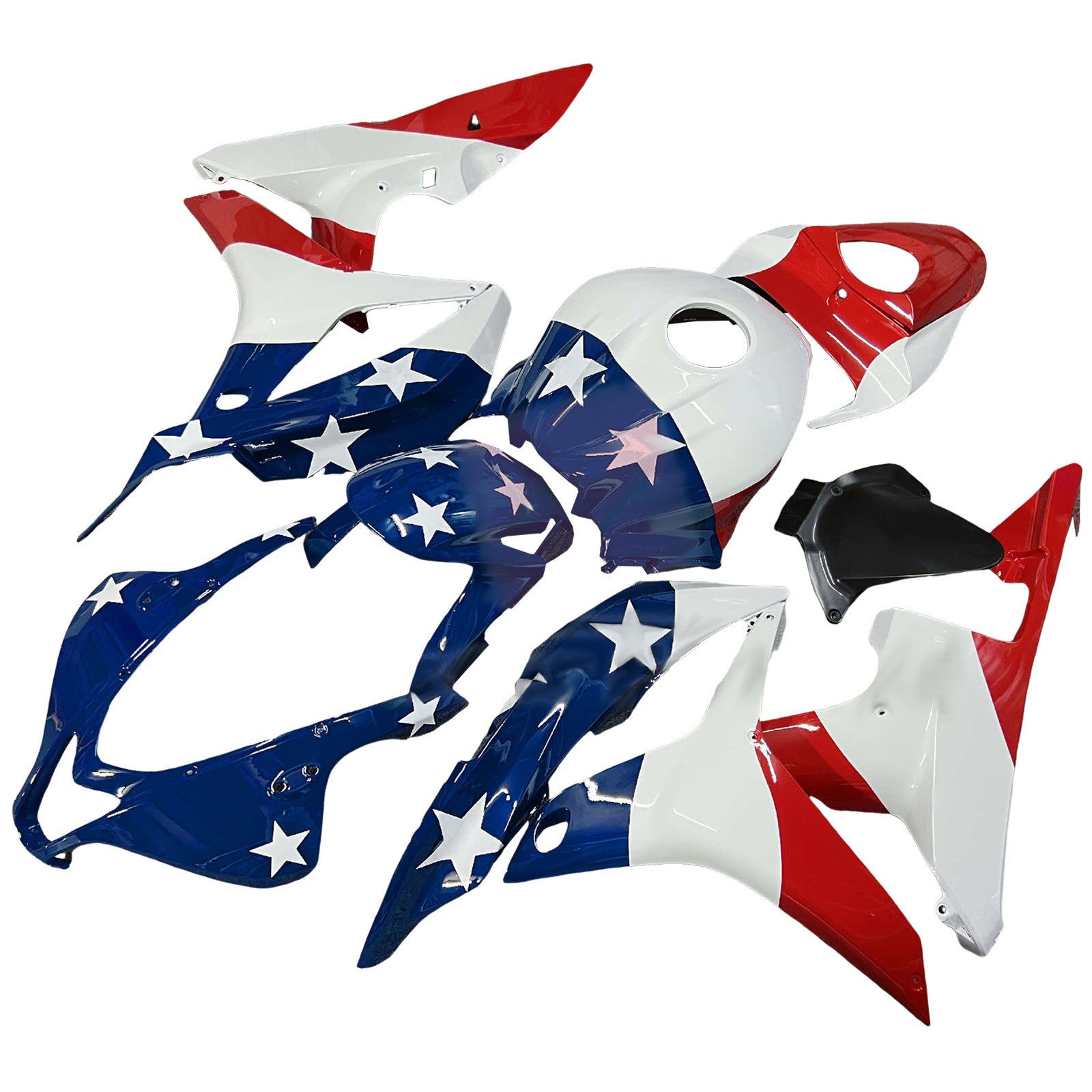 Amotopart 2007-2008 Honda CBR600RR Blue White Rotverkleidung Kit