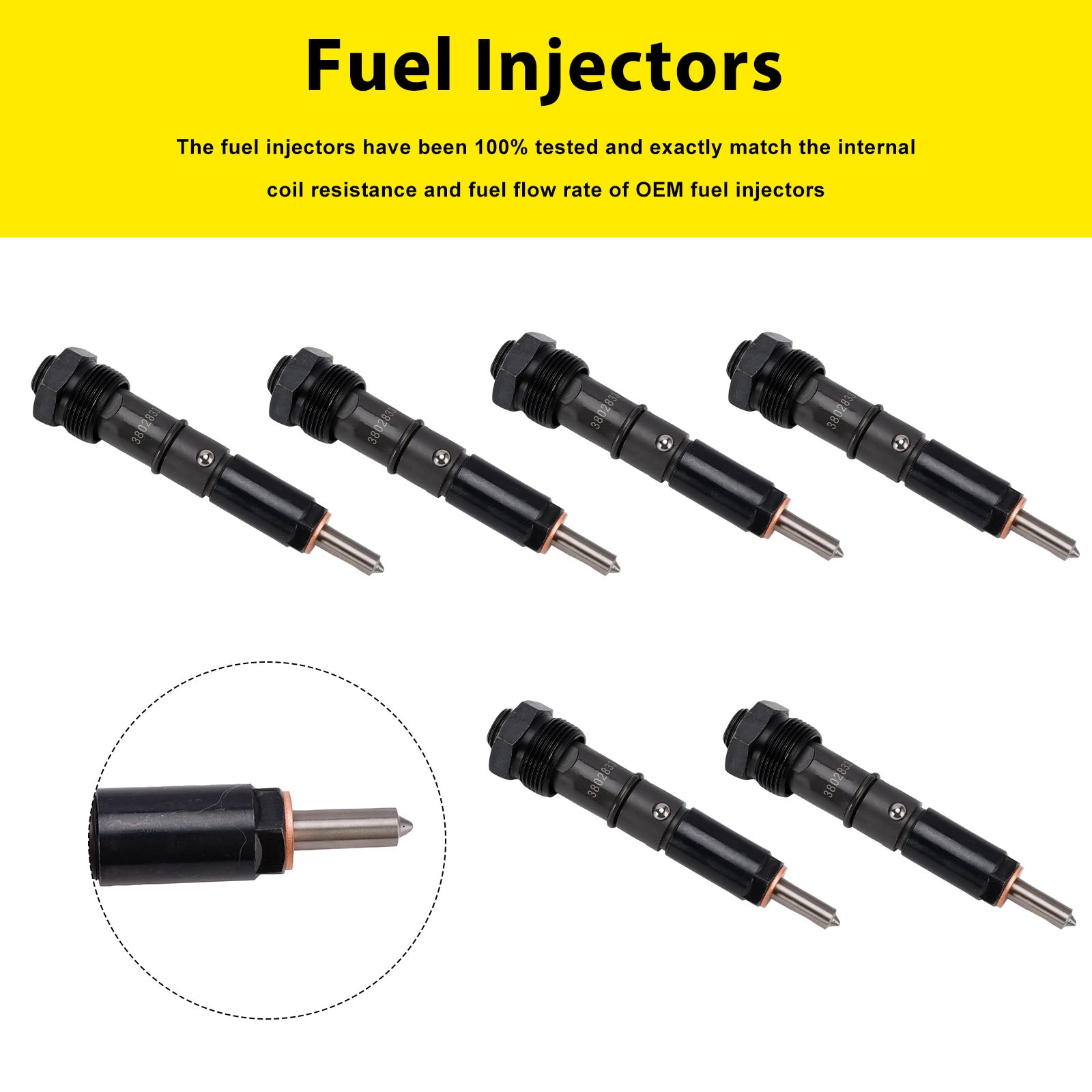 Cummins Marine Injector 6BTA 5.9L 6PC 3865968 Brændstofinjektorer 3802833