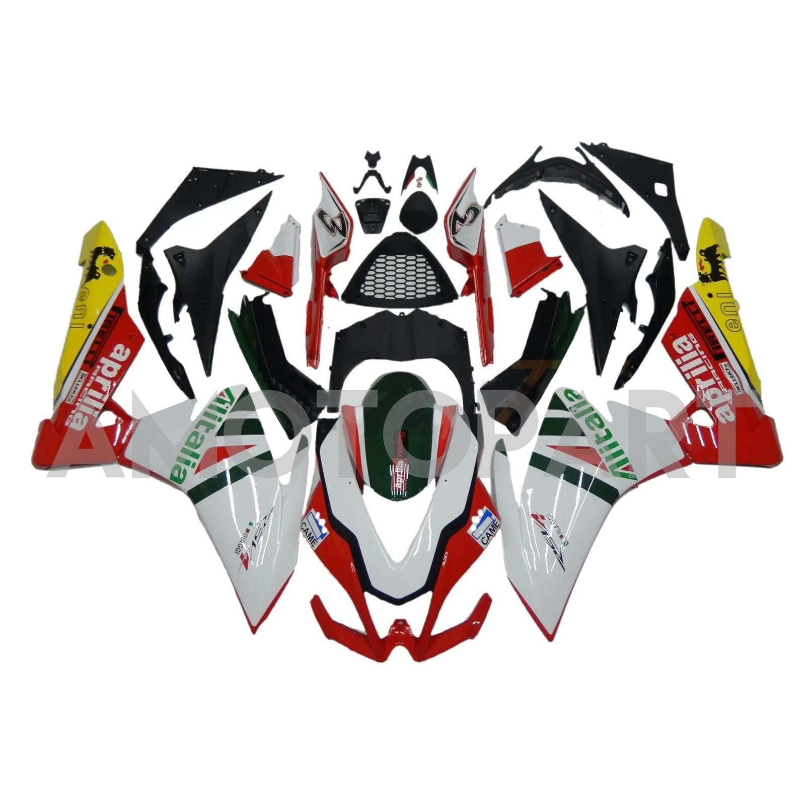 Amotopart 2009-2015 RSV4 1000 アプリリア ホワイト&レッド スタイル5 フェアリングキット
