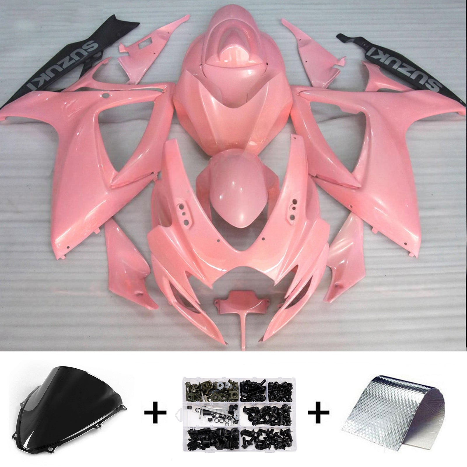 Amotopart 2006-2007 Suzuki GSXR 600/750 Pink Black Fairing Kit