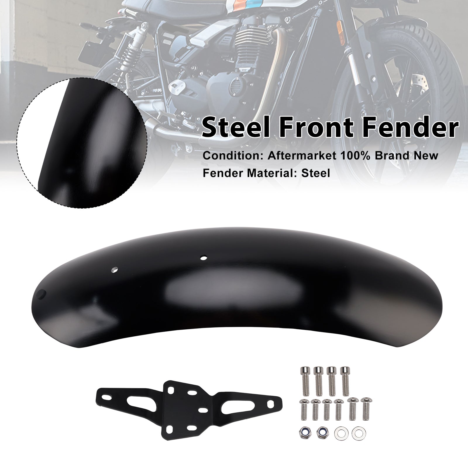 Street Scrambler 900 Speed Twin 900 Steel Front Fender Mudguard