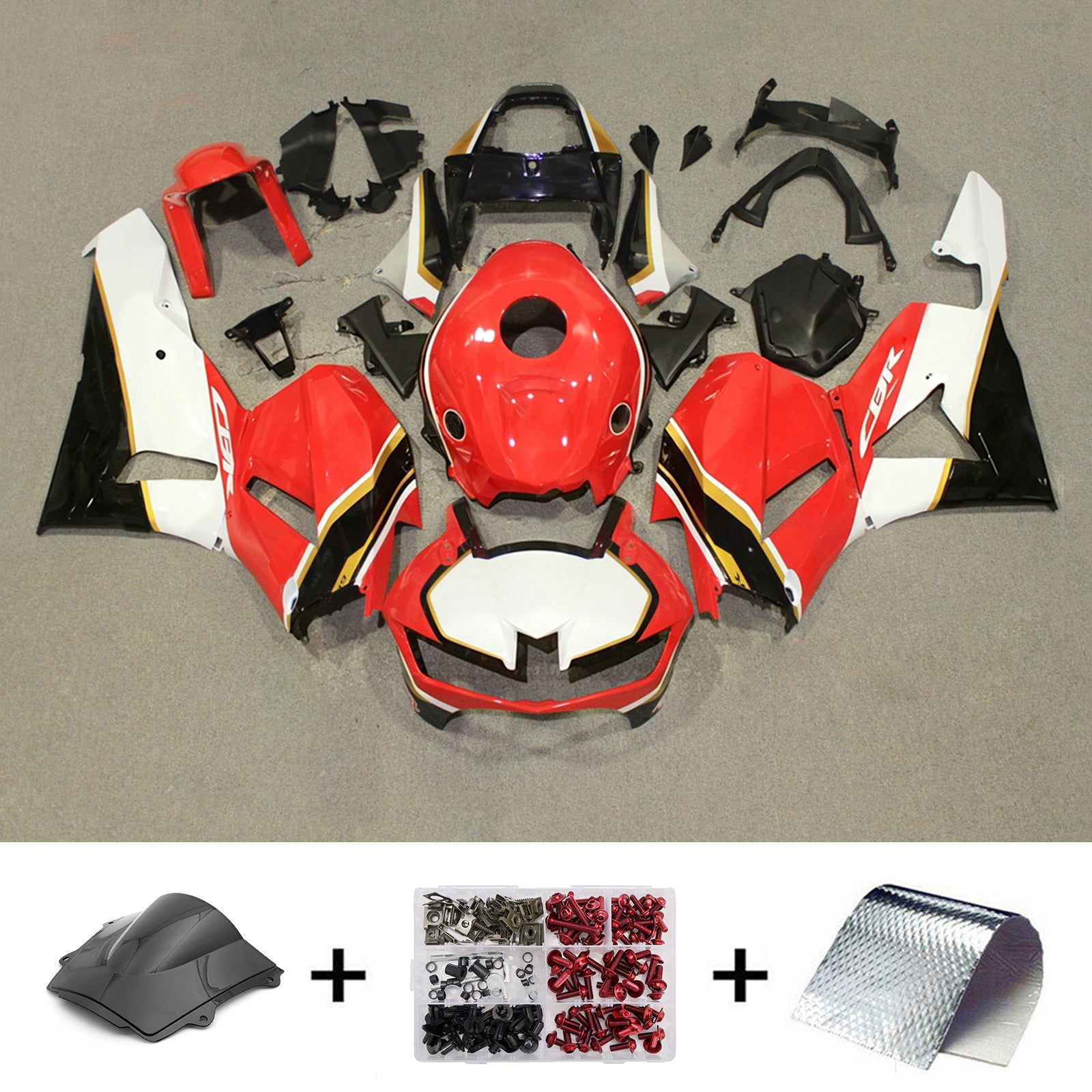 Amotopart 13-26 US ver. & 13-23 European ver. Honda CBR600RR White&Orange Fairing Kit