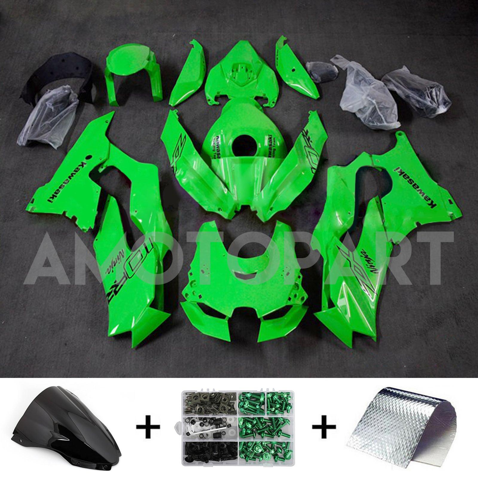Amotopart 2021-2025 ZX-10R ZX-10RR Kawasaki Green Fairing Kit
