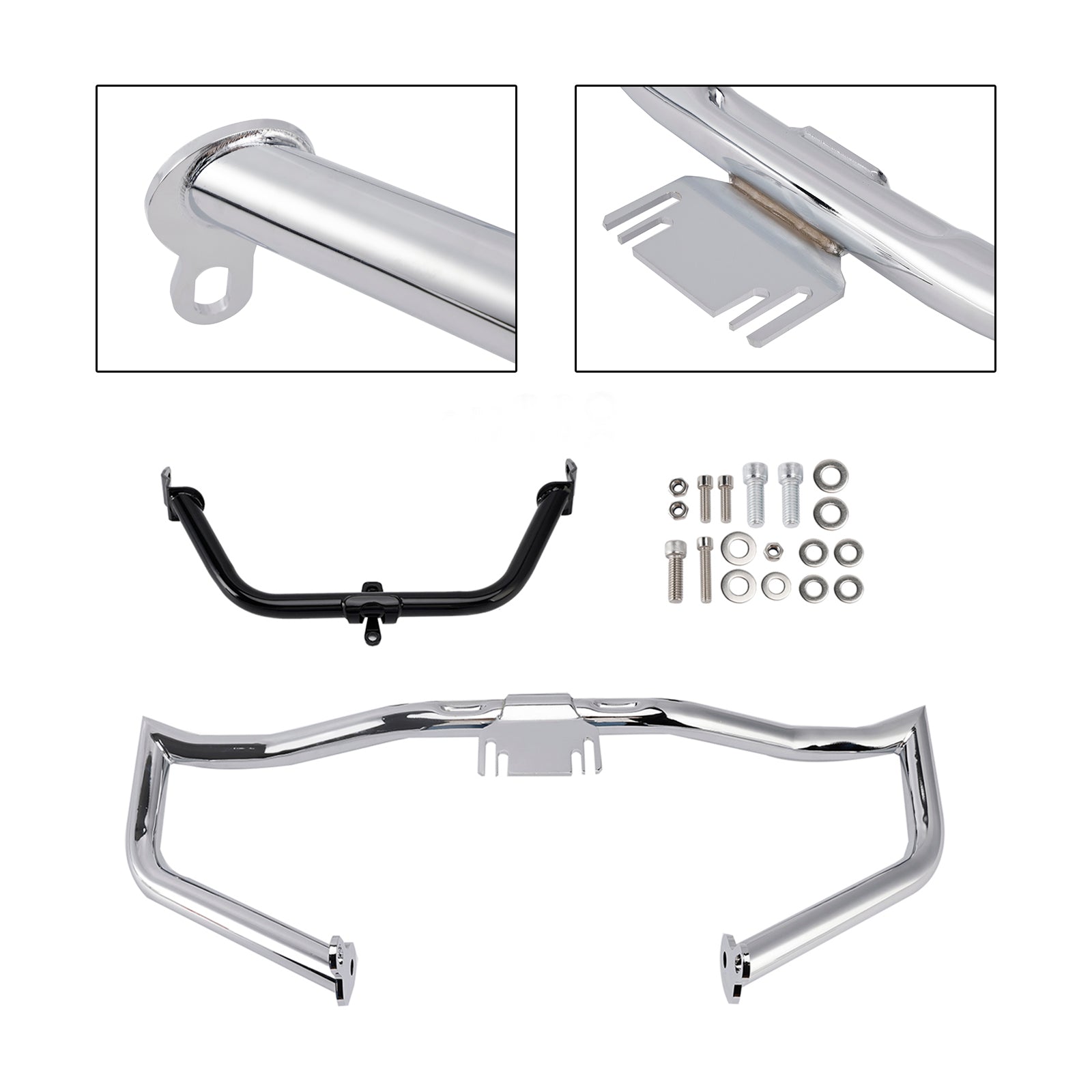 Glide Flht Flhx Engine & Fairing Bracket Frame Anti-Crash Bumper Kit Chrome