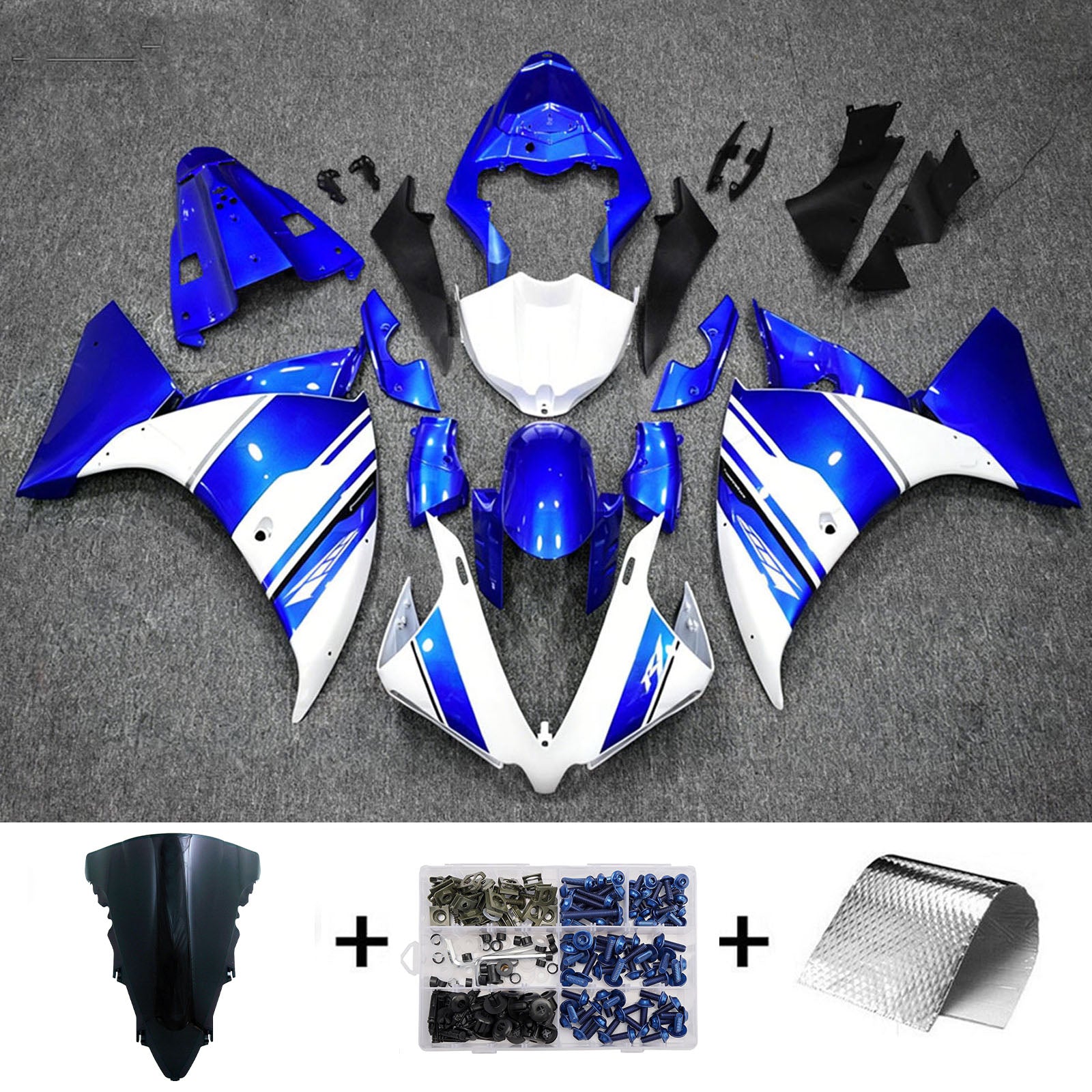 Amotopart 2012-2014 Yamaha YZF-R1 modro/bílá sada kapotáže