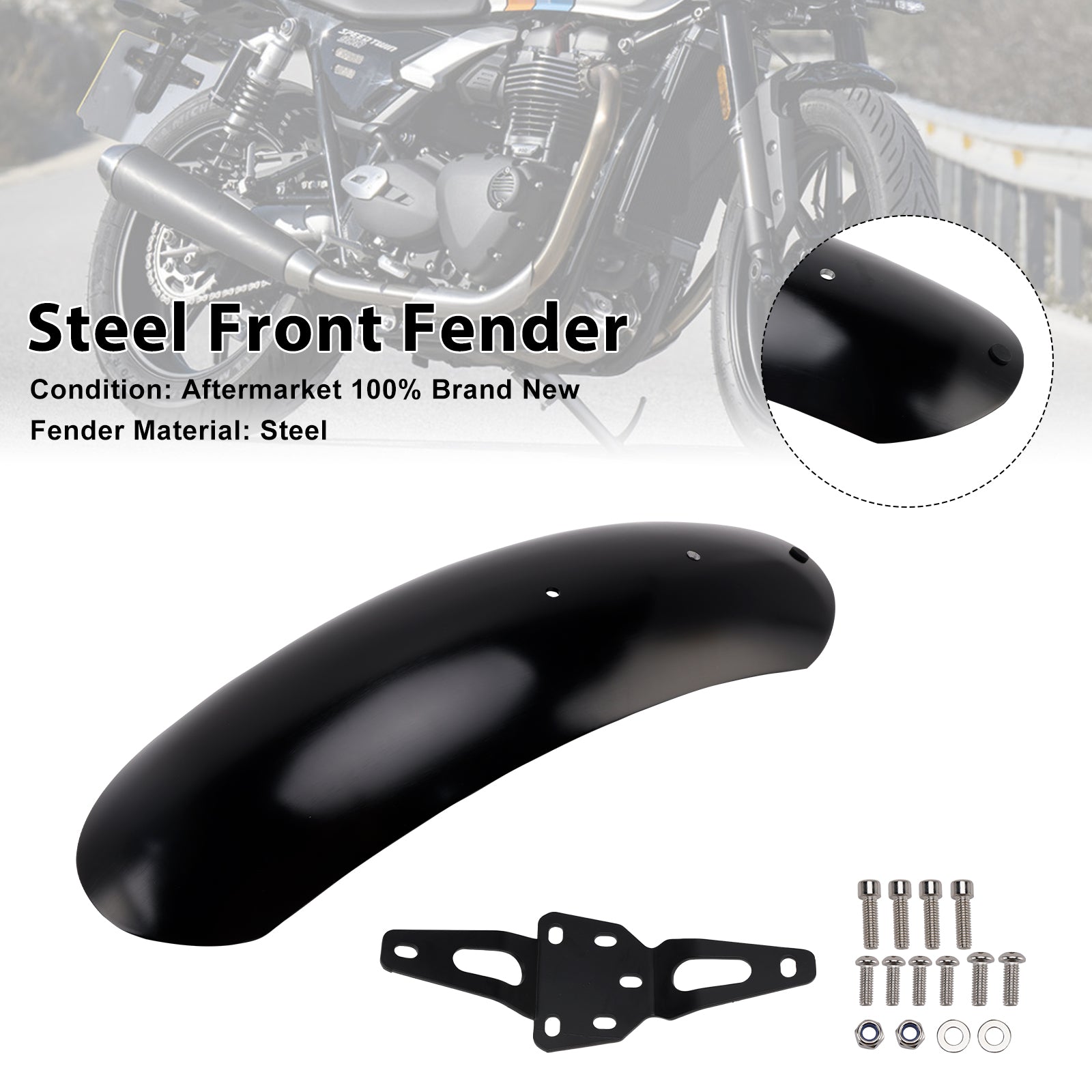 Street Scrambler 900 Speed Twin 900 Steel Front Fender Mudguard