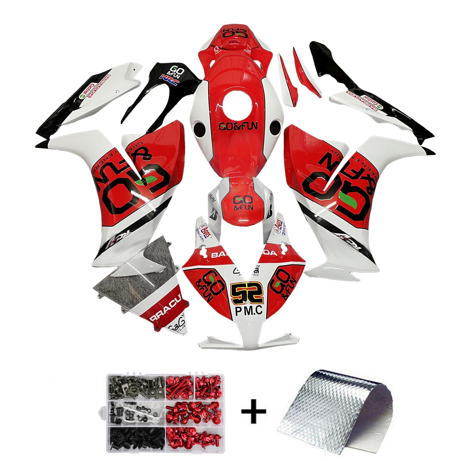 Amotopart 2012-2016 Honda CBR1000RR Kit de carénage blanc rouge