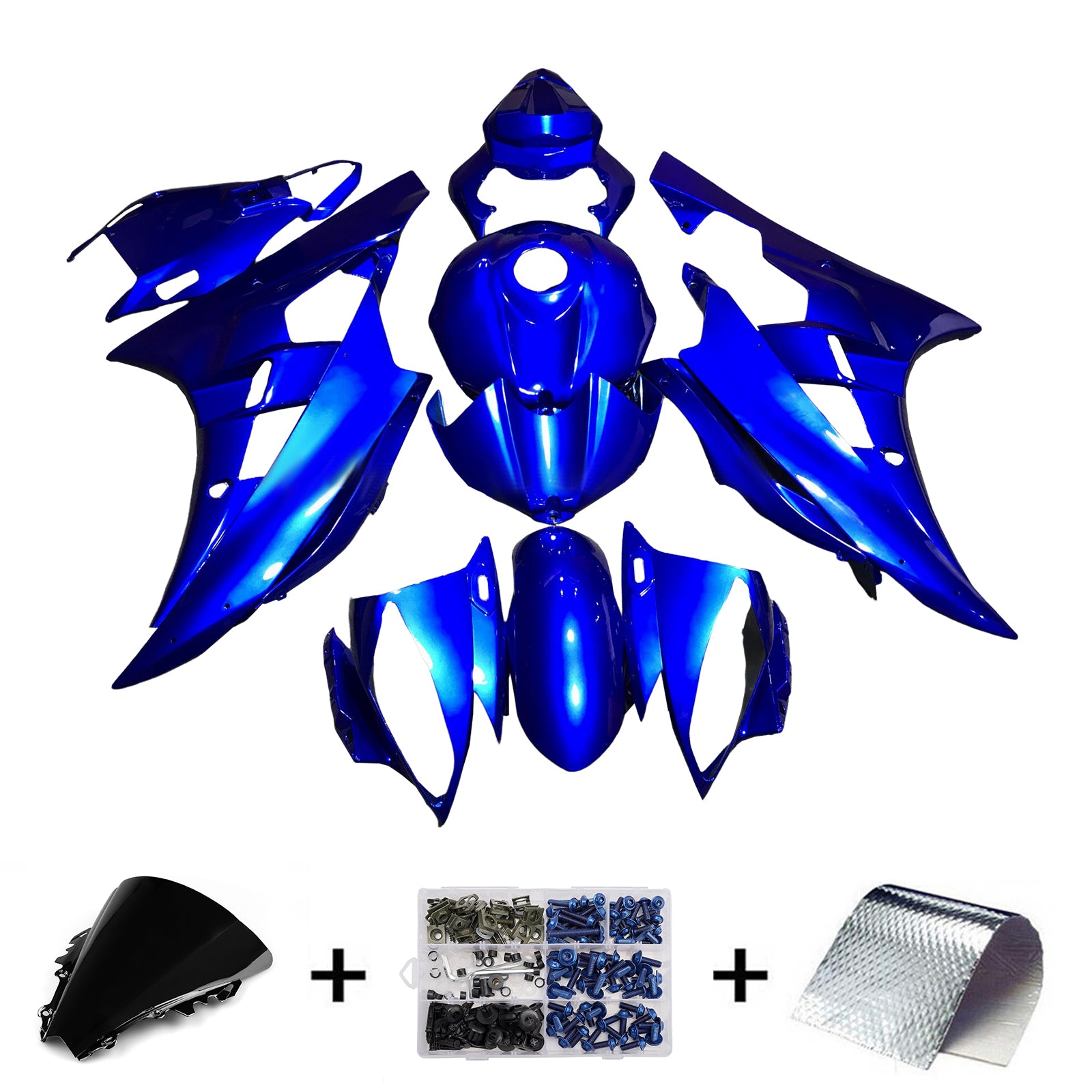 Amotopart 2006-2007 Yamaha YZF-R6 Blue Fairing Kit
