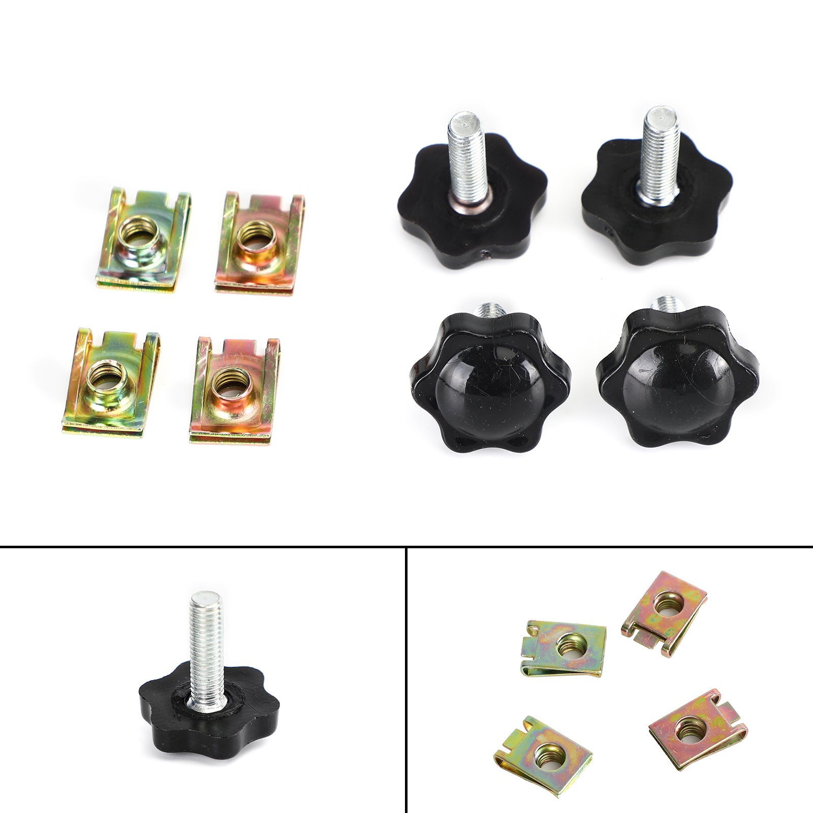 4X 96-19 Harley Glide King Touring Saddlebag Lever Lock Bolts Nuts Set Silver