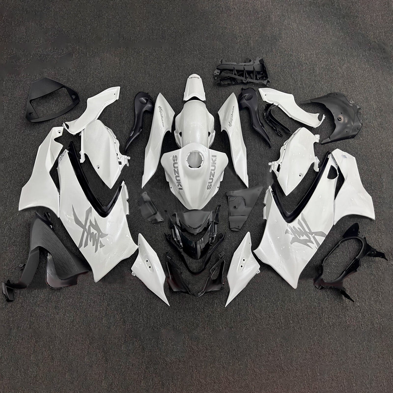 Amotopart 2021-2025 Suzuki GSX1300R White Gray Fairing Kit