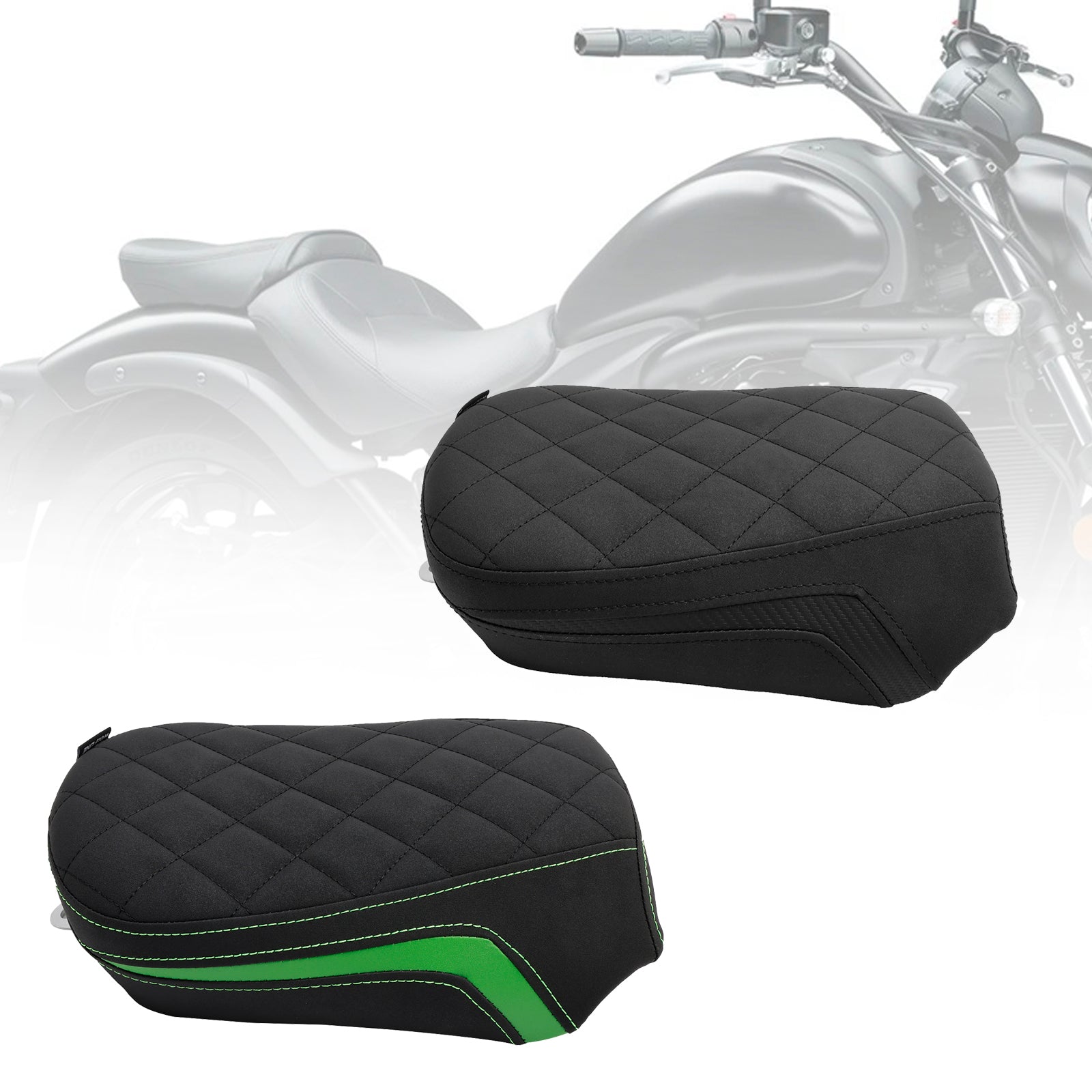 Kawasaki Vulcan S EN VN 650 15-23 Baksätet Passagerarkudde platt grön svart