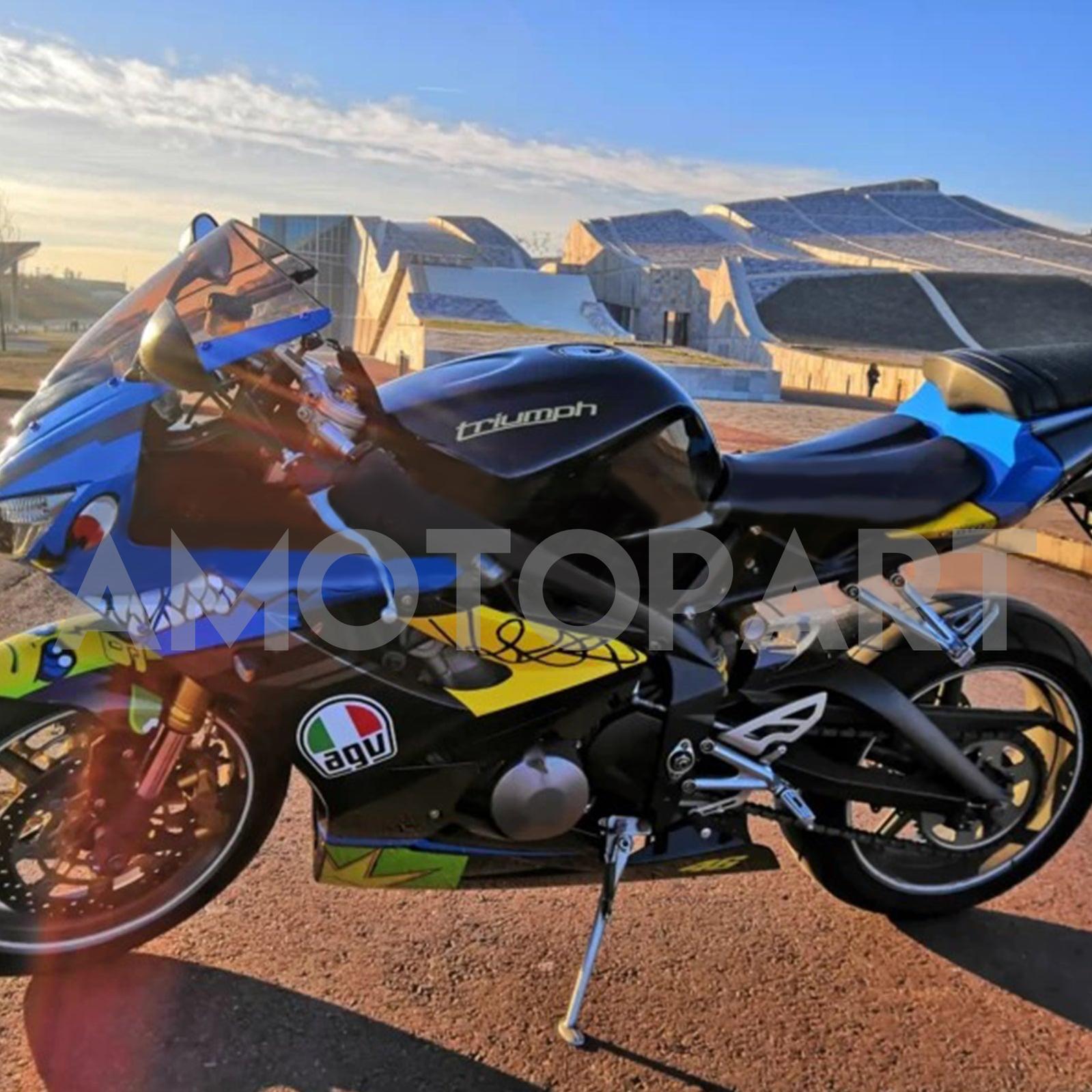 Amotopart 2006-2008 Triumph Daytona 675 Blue&Yellow Monster Fairing Kit