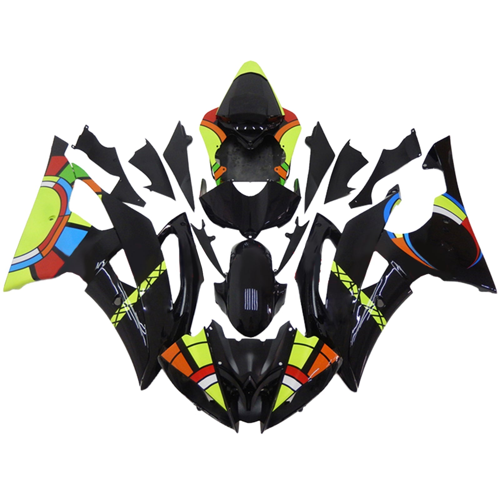 Amotopart 2008-2016 Yamaha YZF 600 R6 Black Fairing Kit Body & Frame