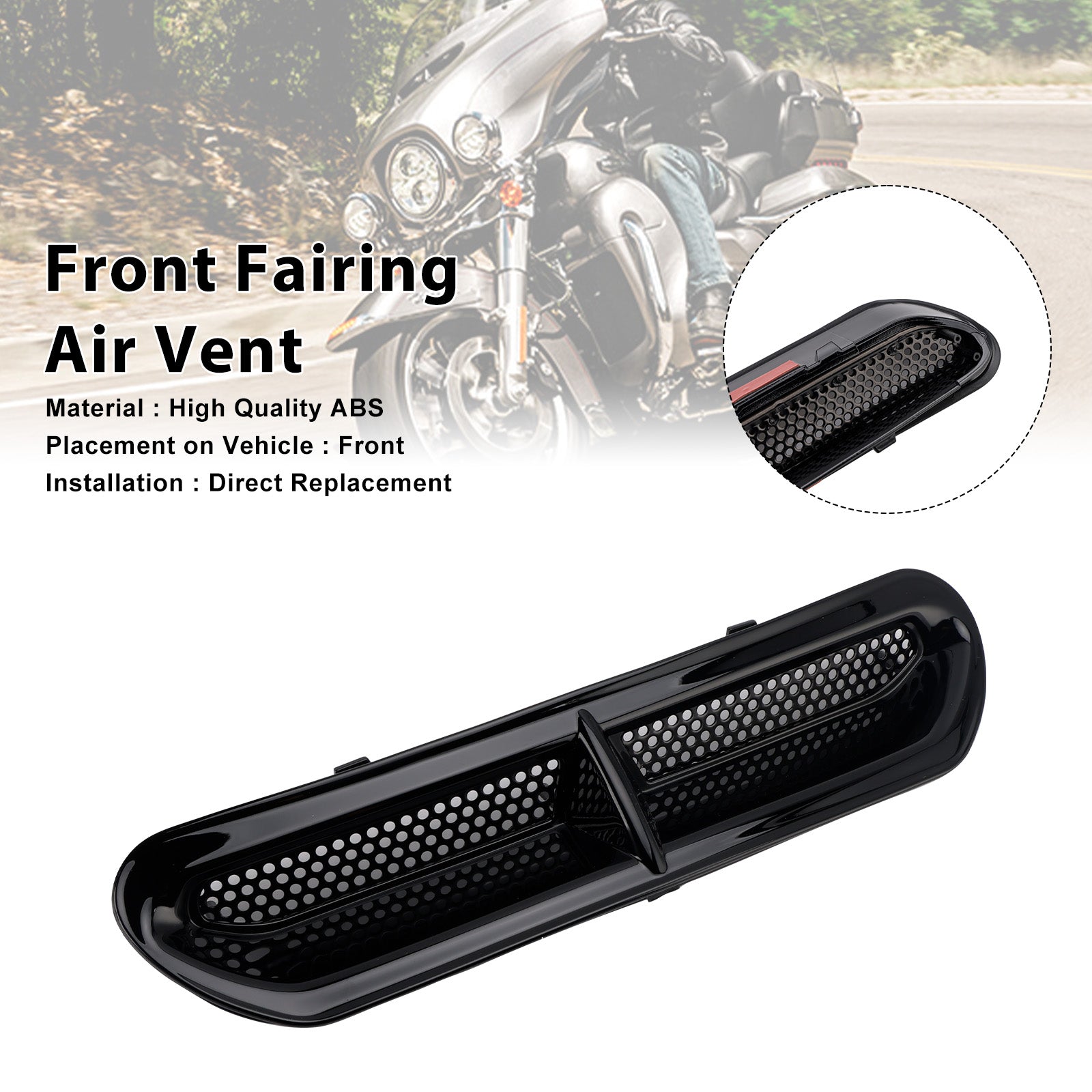 2014-2024 Touring Street Glide Electra Glide Air Vent Trim voorkuip