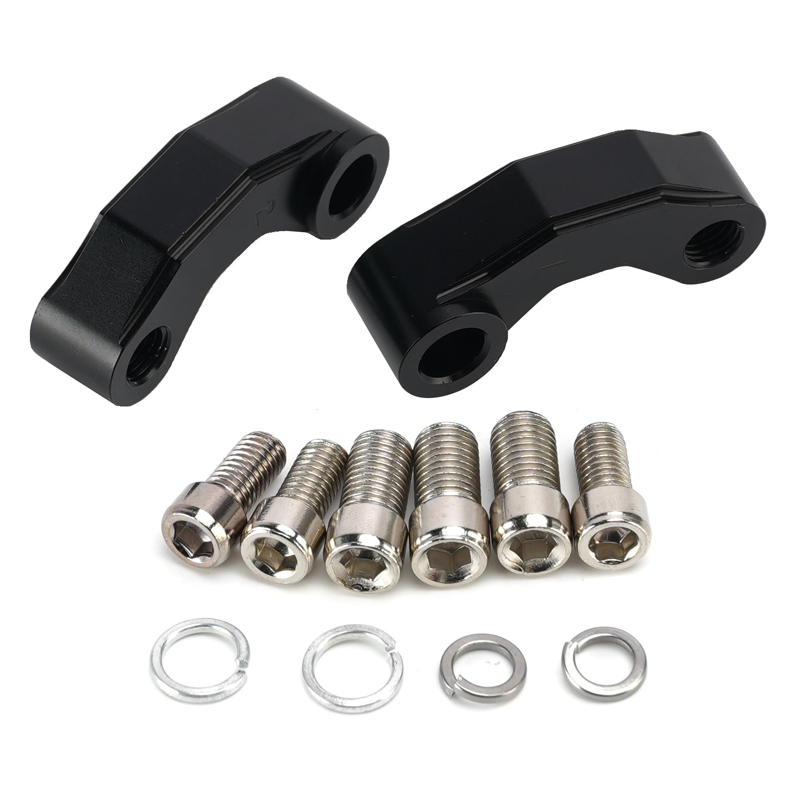 Paar schwarze Aluminium-Spiegelverlängerungen, Riser-Verlängerung, 10 mm, universell