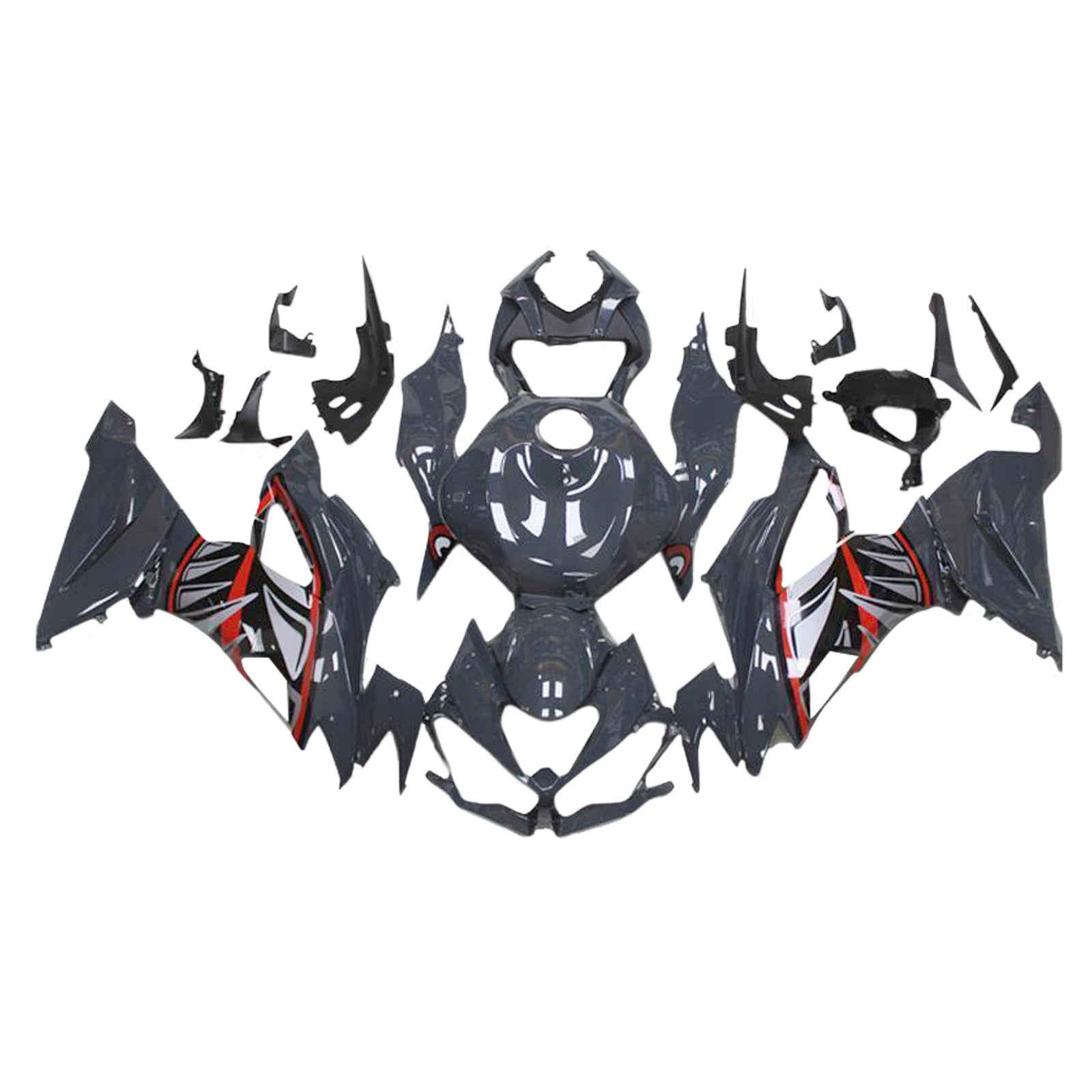 Amotopart 2019-2023 Kawasaki ZX6R Grey Fairing Zestaw