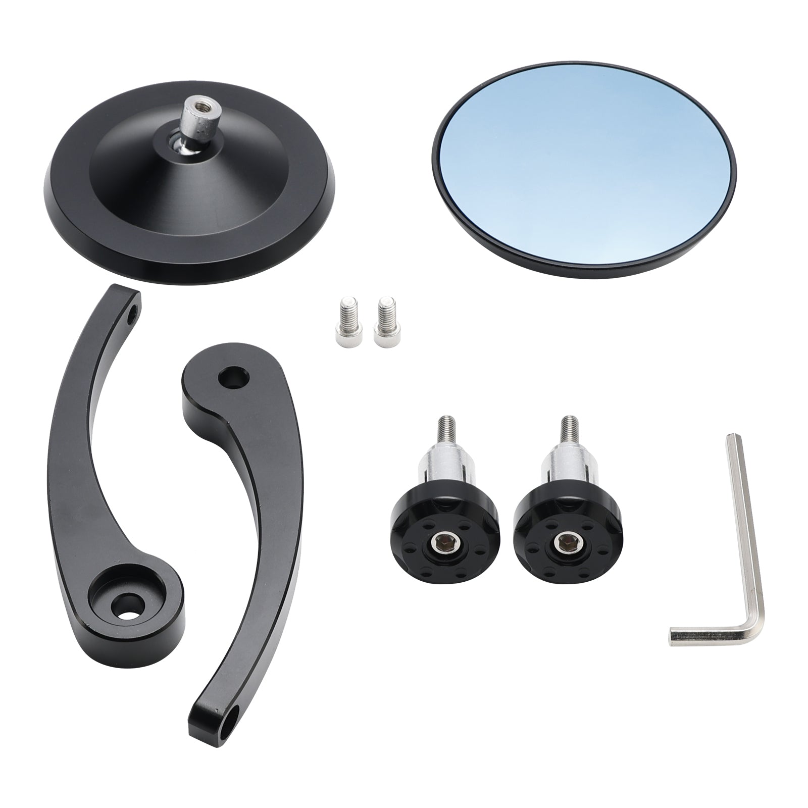 Paire de motos Round 7/8" Rétroviseurs latéraux CNC pour embouts de guidon Bobber Cafe Racer