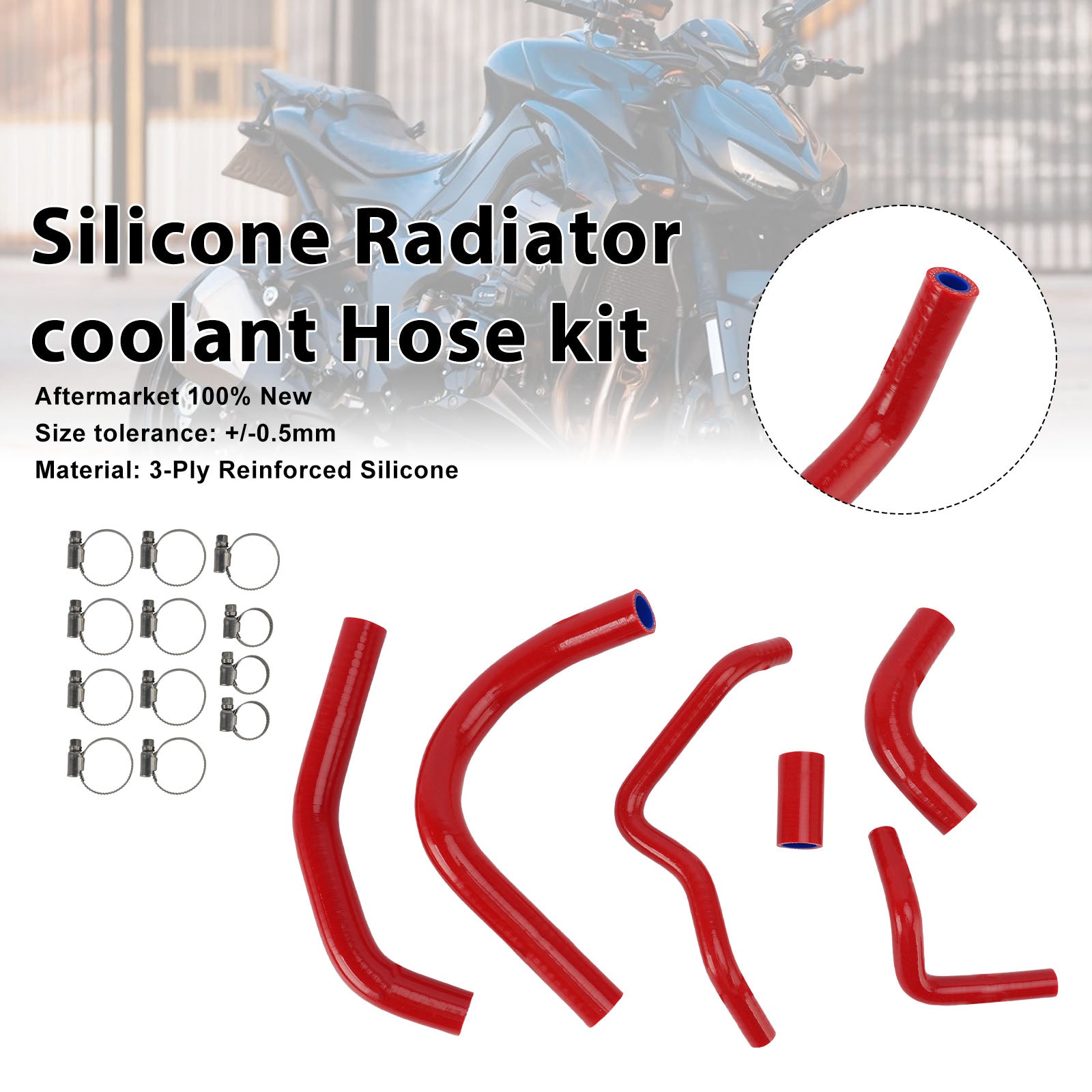 Kawasaki Z1000 Z1000SX Z1100 Silicone Radiator coolant Hose kit
