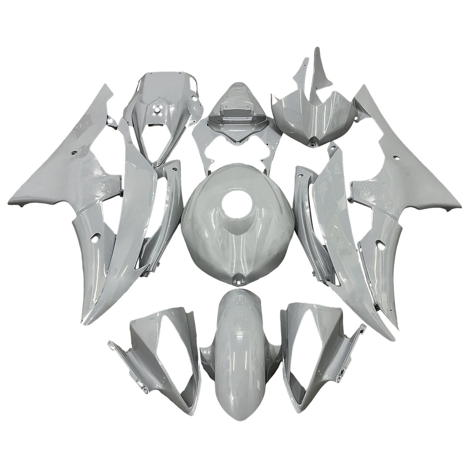 Amotopart 2008-2016 Yamaha YZF-R6 Grey Fairing Kit