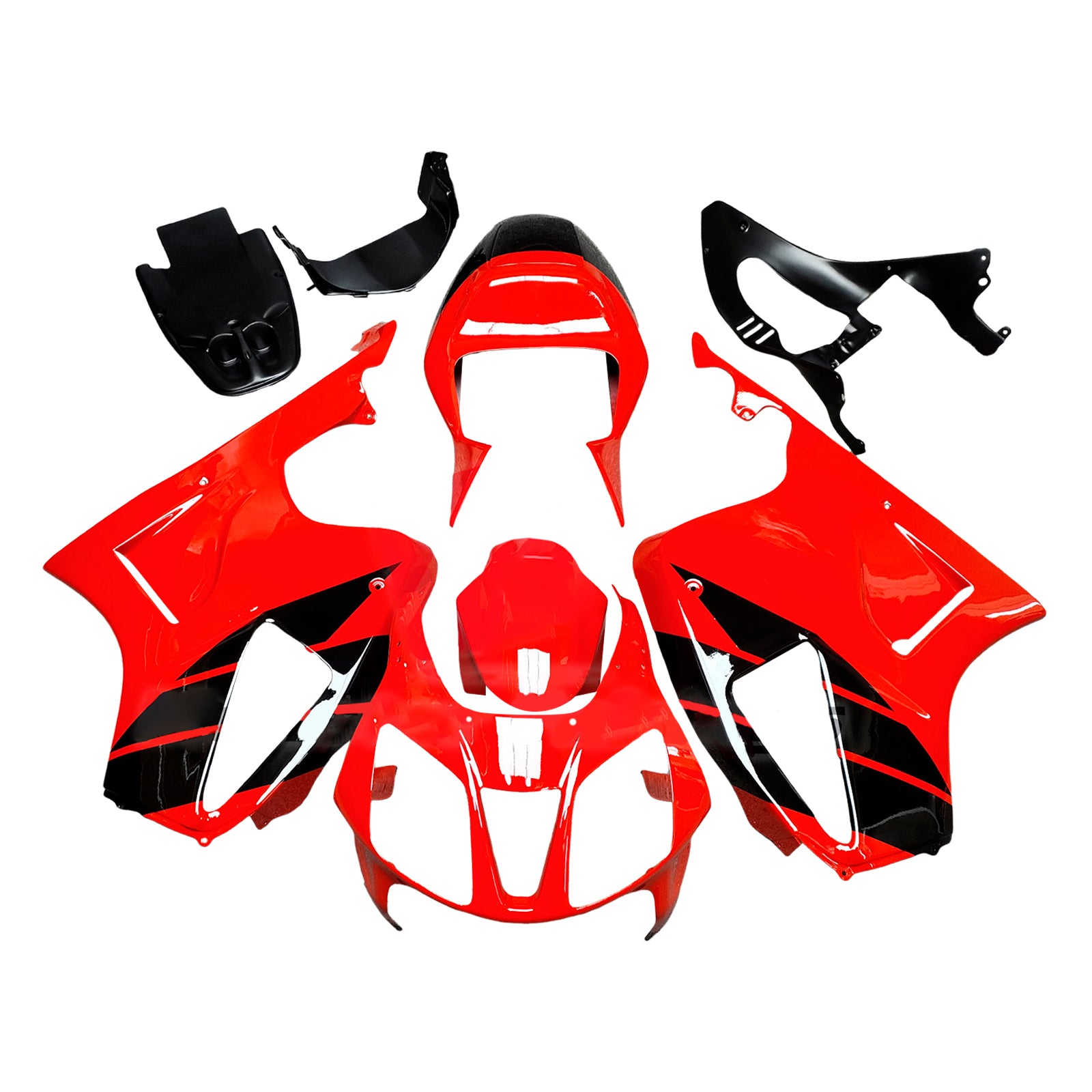 Amotopart 2000-2006 Honda VTR1000 RC51 Red Black Fairing Kit