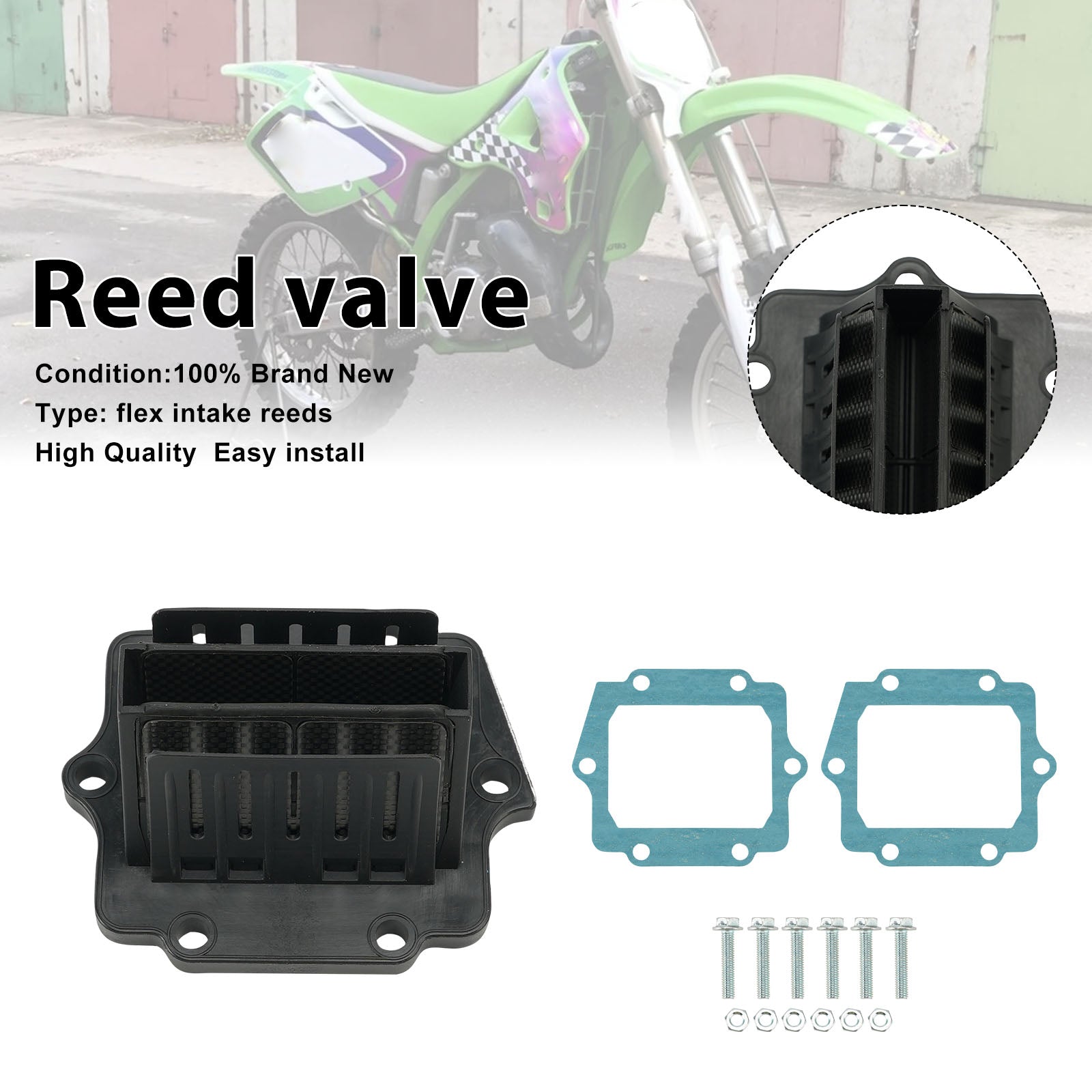 1993-2002 Kawasaki KDX200 220R KX125 V4R13G Reed Valve System