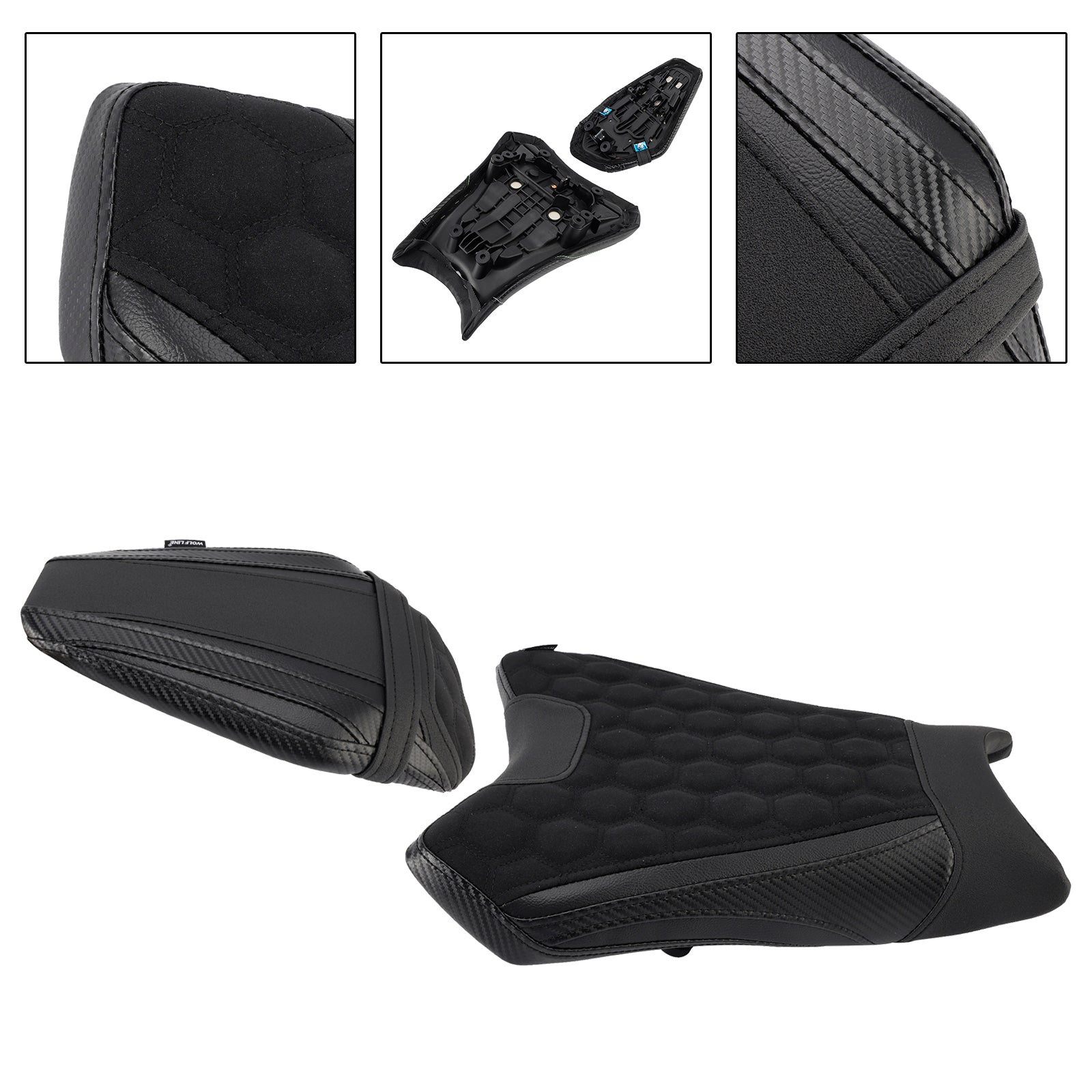 19-25 Kawasaki Zx-6R Zx 6R Lower Front W/ Rear Seat Driver Pillion Black1