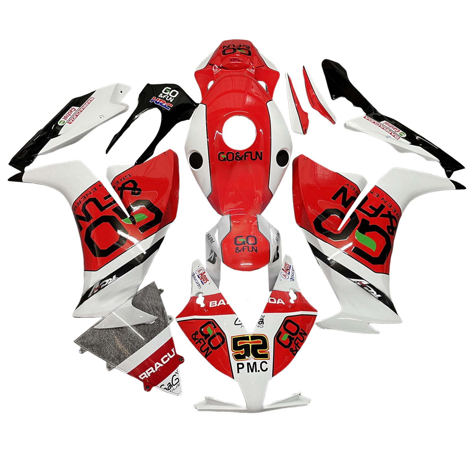 Amotopart 2012-2016 Honda CBR1000RR Red White Fairing Kit