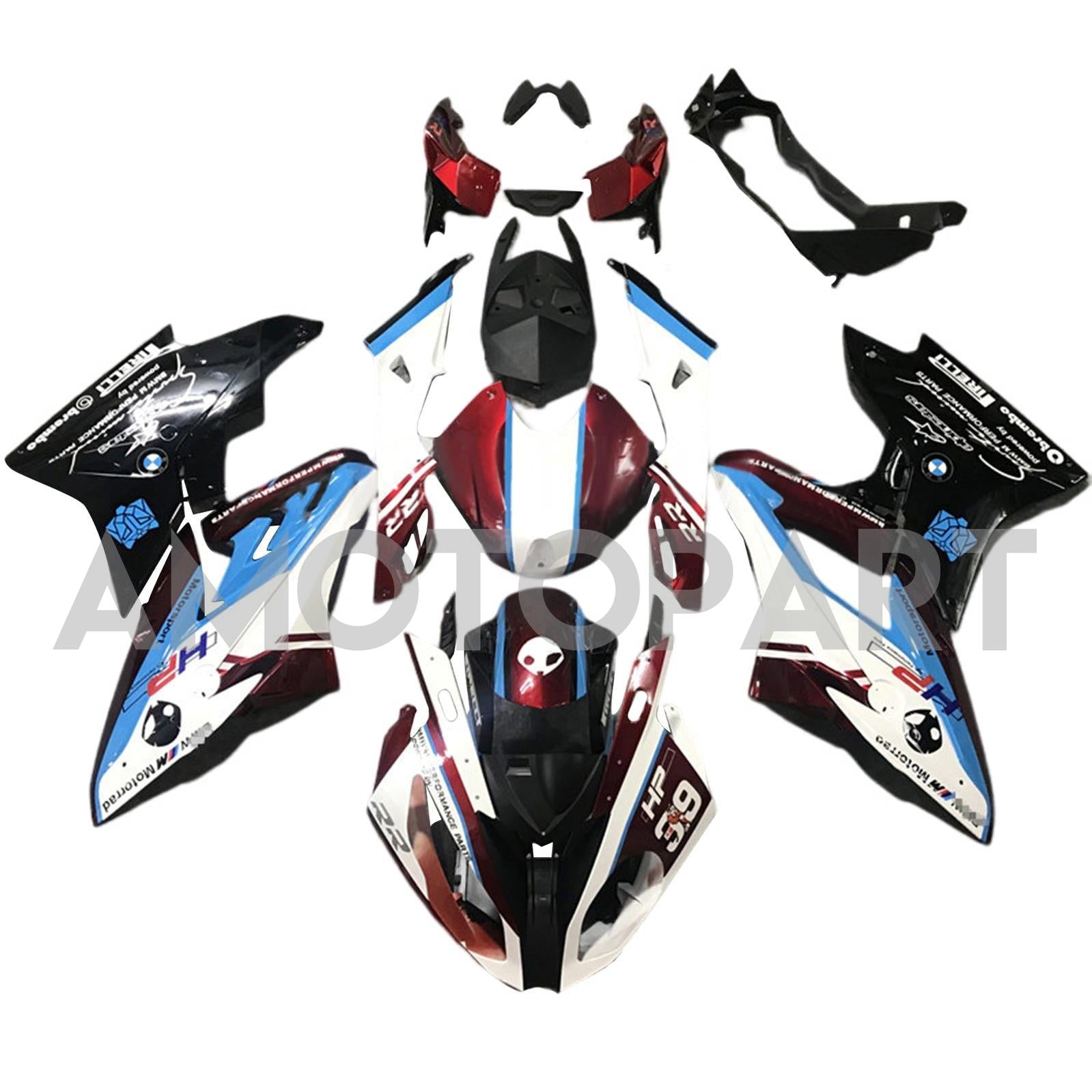 Amotopart BMW S1000RR 2017-2018 Blue & Red Style2 Failing Kit