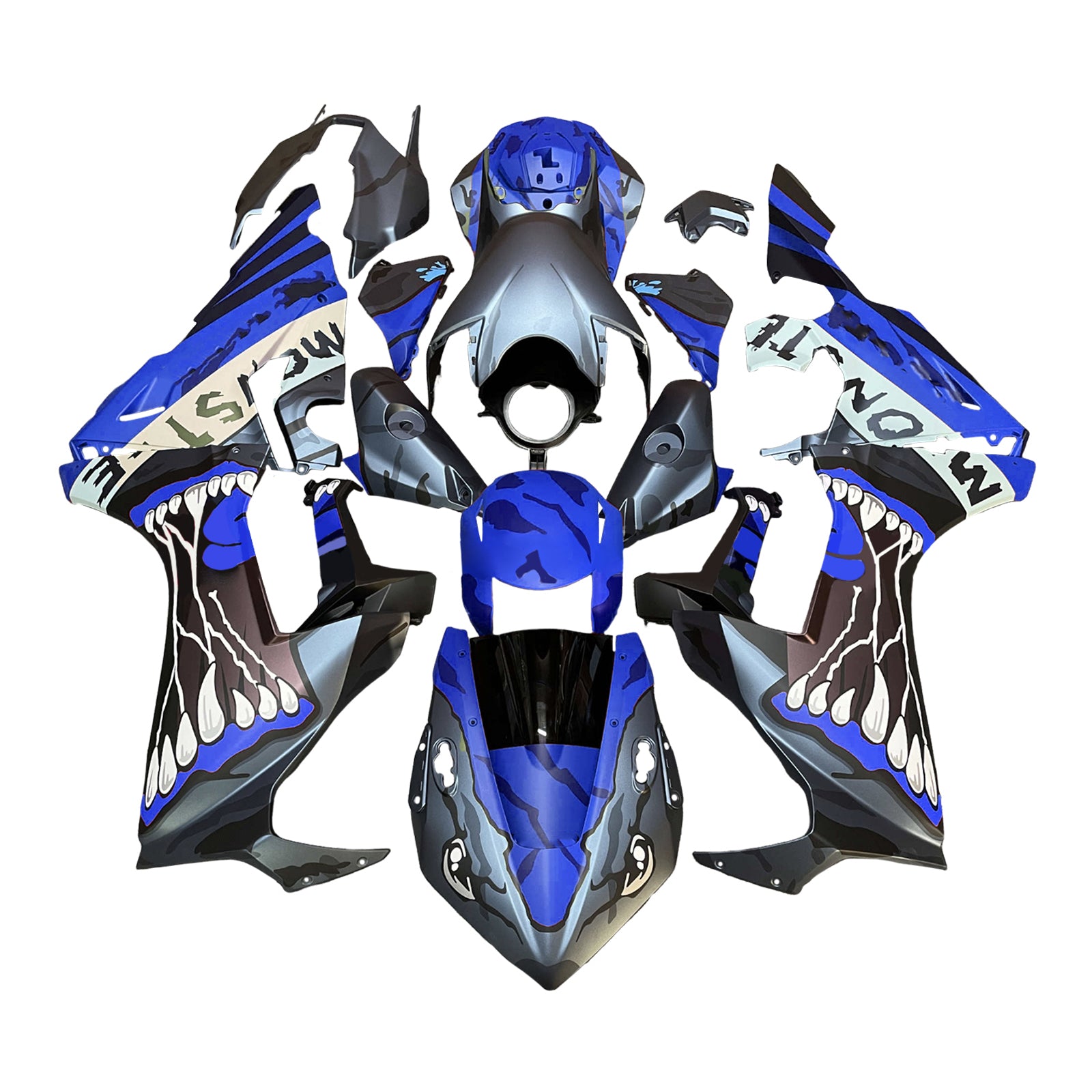 Amotopart 2017-2025 Honda CBR1000RR Blue Matte Black Fairing Kit