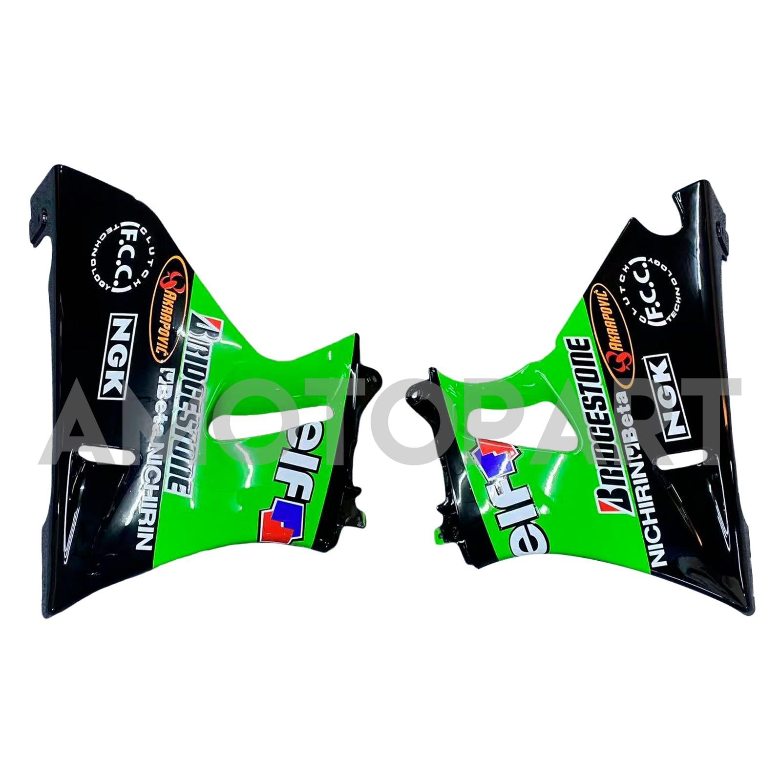 Amotopart Kawasaki 1993-2007 ZZR400 & 1998-2003 ZZR600 Green Black Fairing Kit