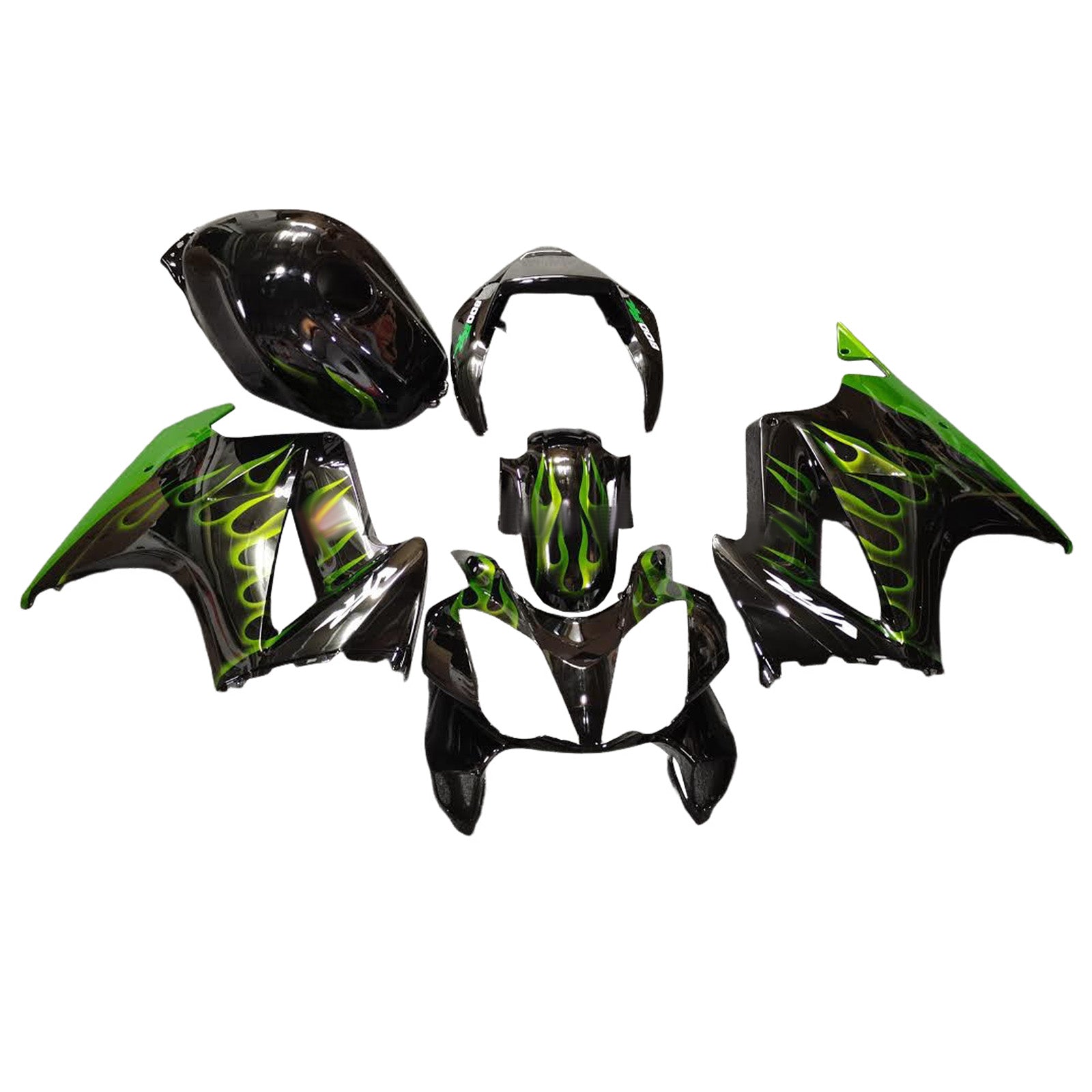 Amotopart 2002-2012 Honda VFR800 Black Dark Green Fairing Kit