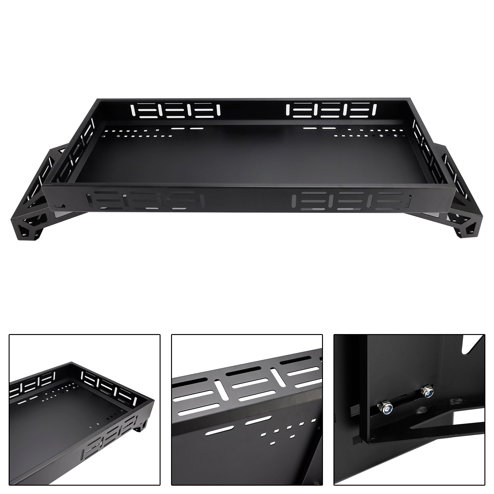 Universal Utv Raised Metal Full-Bed Rack Steel For Polaris Ranger 900 Xp General