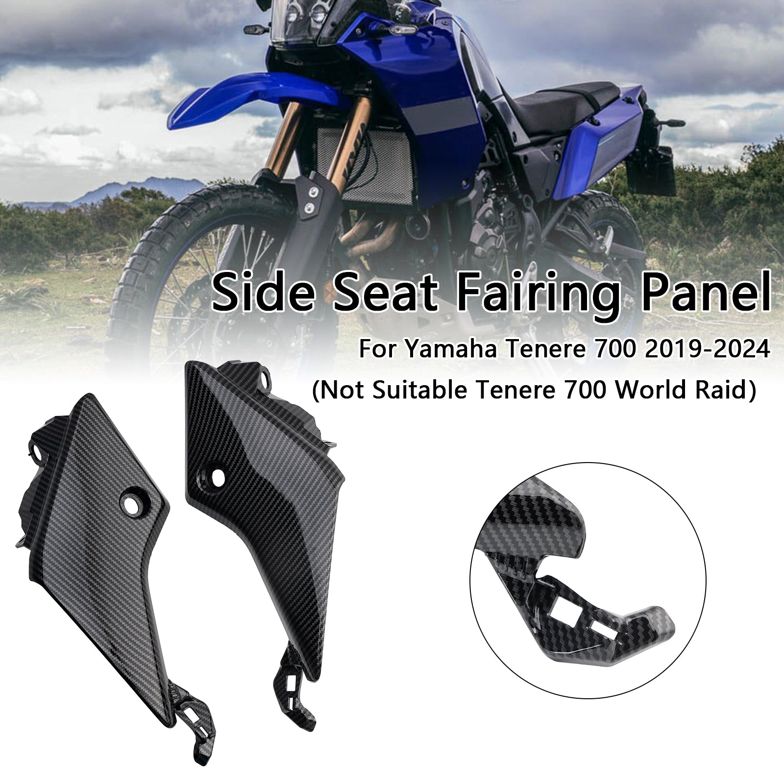2019-2024 YAMAHA TENERE 700 Painel de carenagem de assento lateral capuz