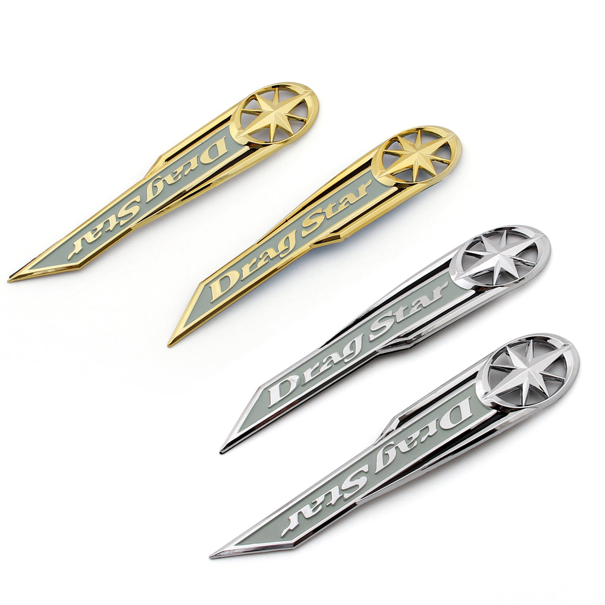 2 pieces Yamaha Drag Star Gas Tank Emblem Badge Decals Sticker