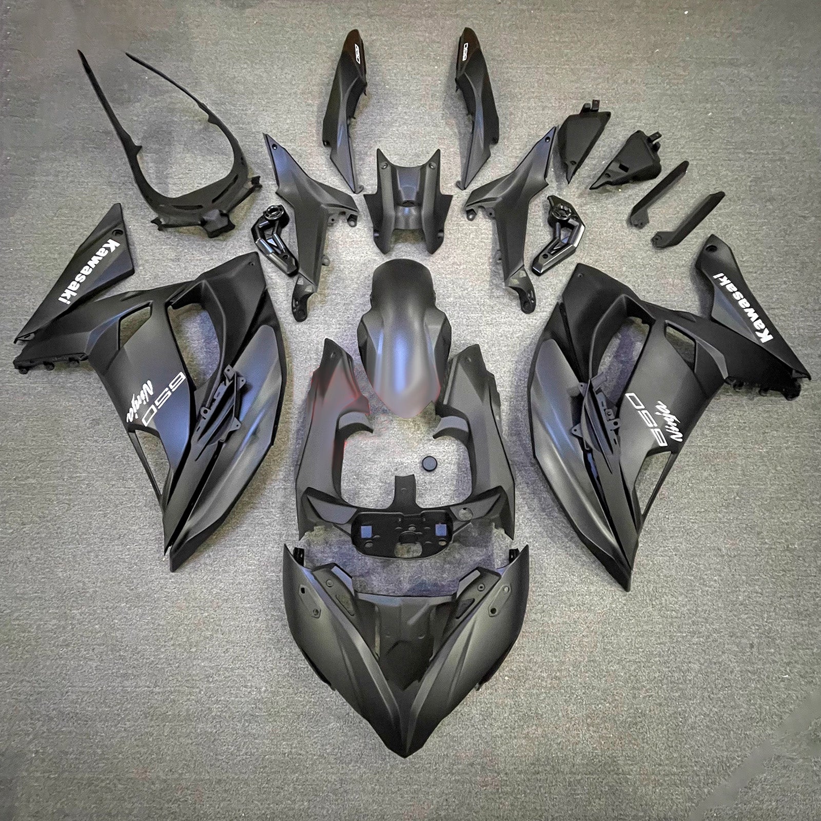 Amotopart 2017-2019 Kawasaki ER6F/Ninja650R Matte Black Fairing Kit