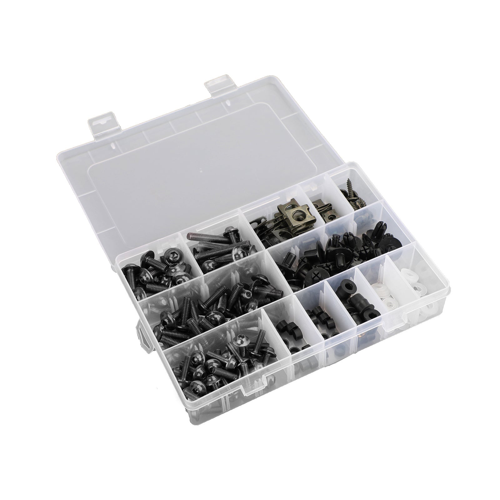 223pcs motocicleta sportbike bike windscreen stafffff kit de fixador de fixação parafuso de clipe bk